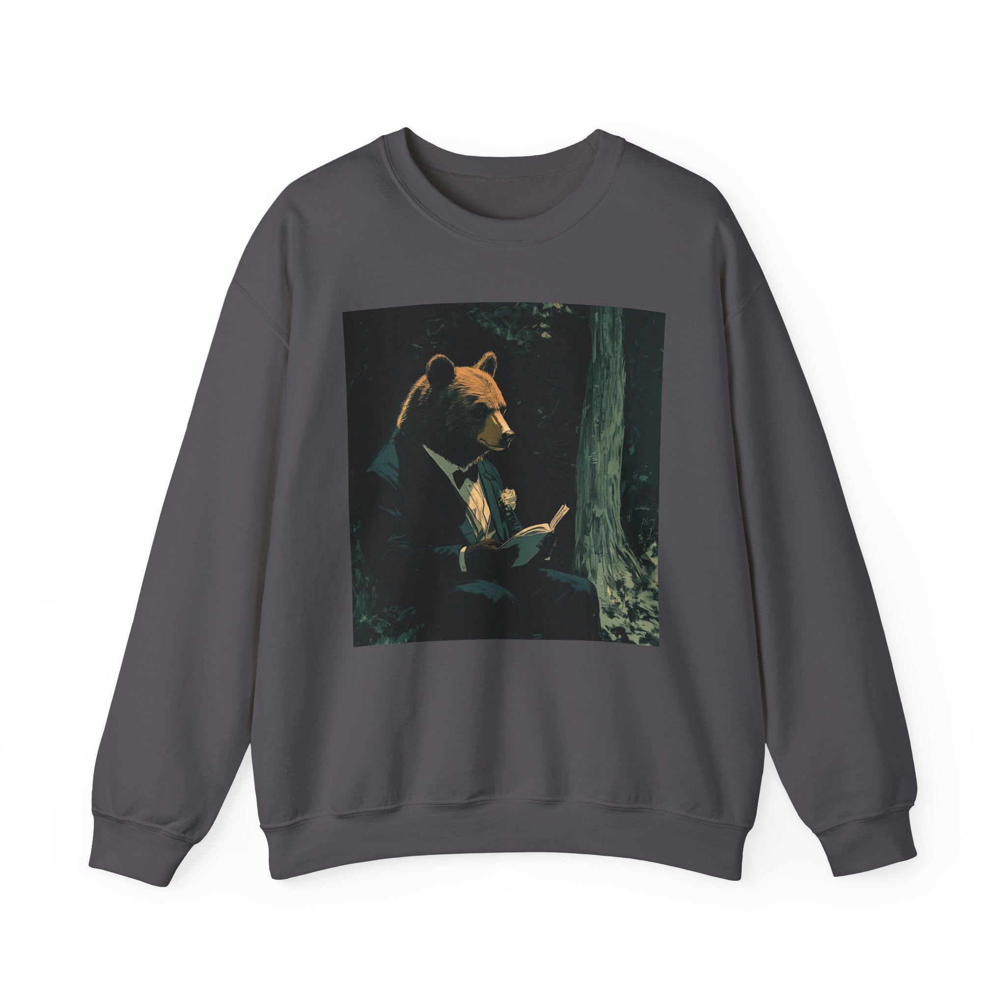 Dapper Wilderness: Gentleman Bear Unisex Heavy Blend™ Crewneck Sweatshirt - Cozy Meets Class