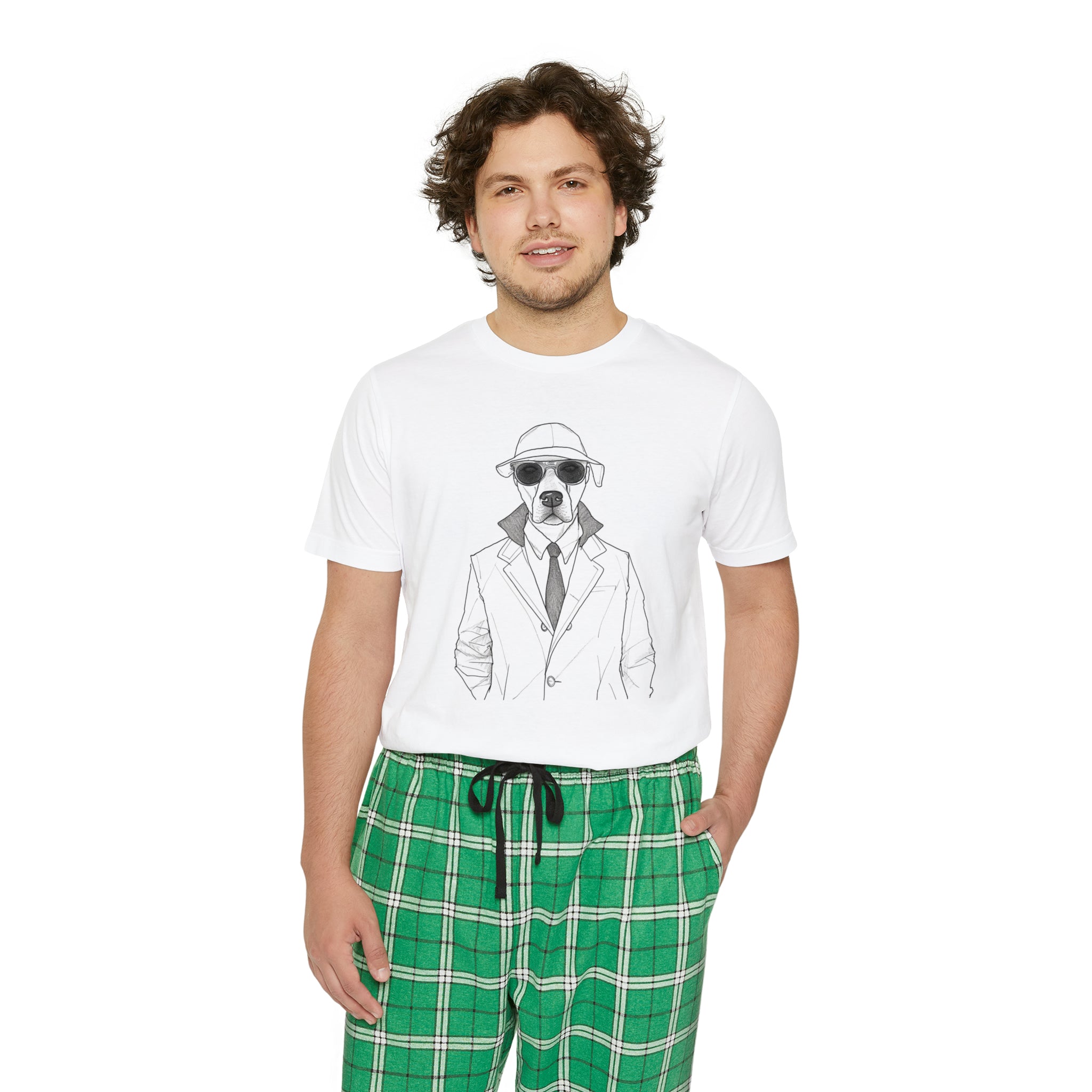 👕 Relax in Style: The set includes a soft, short-sleeved top and comfortable pajama bottoms, both adorned with the minimalist yet captivating Agent Dog sketch. This pajama set combines artistic style with ultimate comfort, ideal for unwinding after a long day or enjoying a lazy weekend morning.