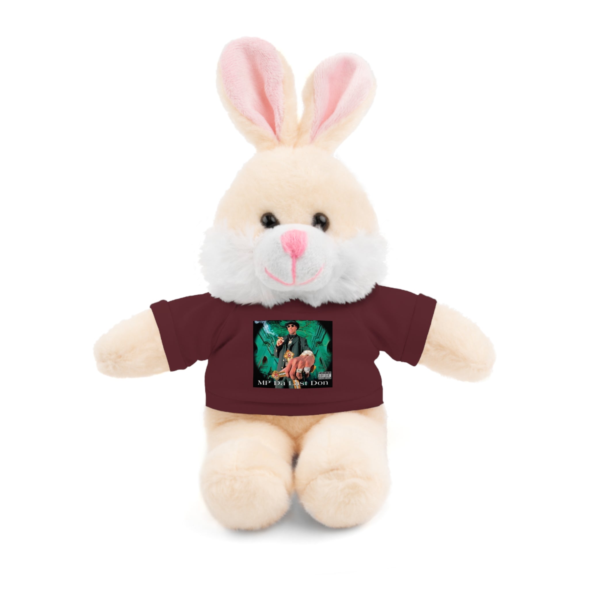 Nostalgic Vibes: Stuffed Animals with 90's Louisiana Rap Icon Tee - Retro Plush Toy for Hip Hop Fans