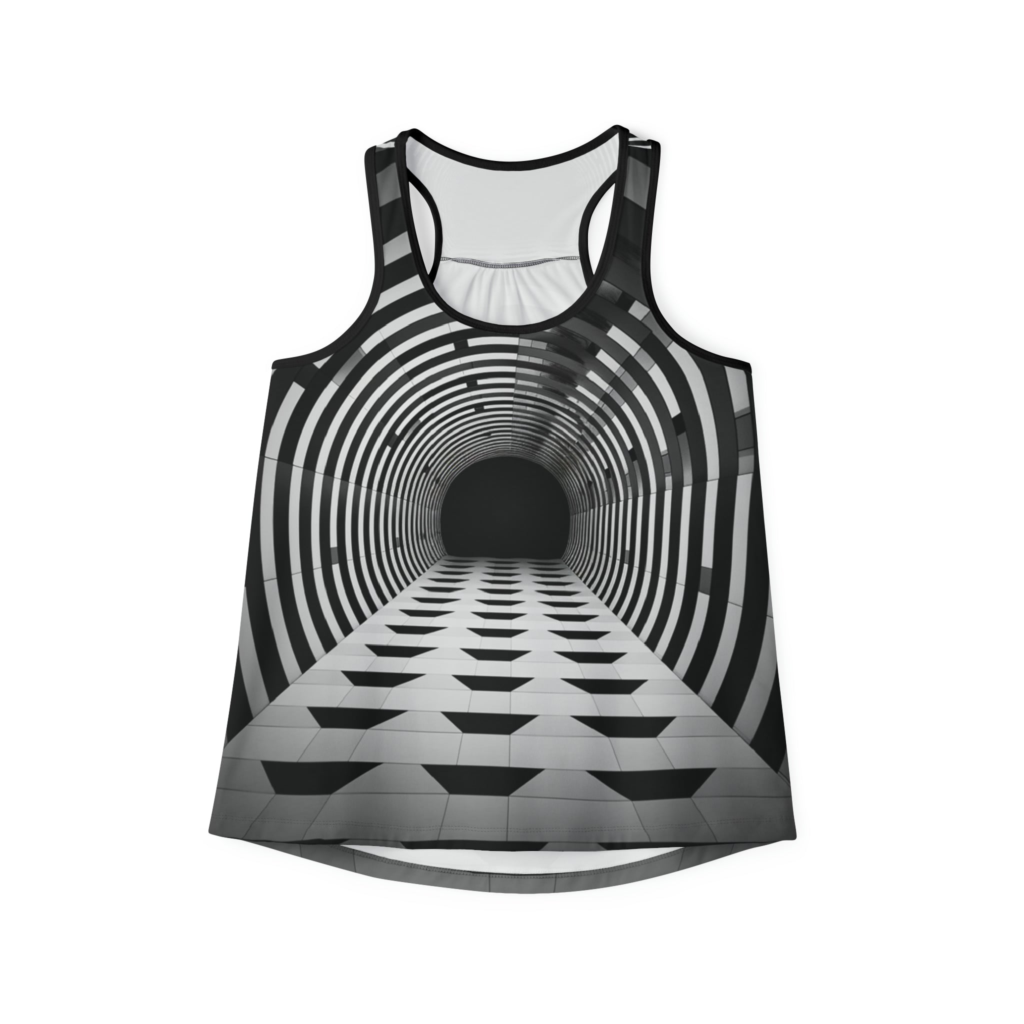 🌀 Mesmerizing Solitude: Optical Illusion Women's Tank Top - A Cool, Trippy Conversation Starter, Perfect for Personal Space Enthusiasts 🌈🚫