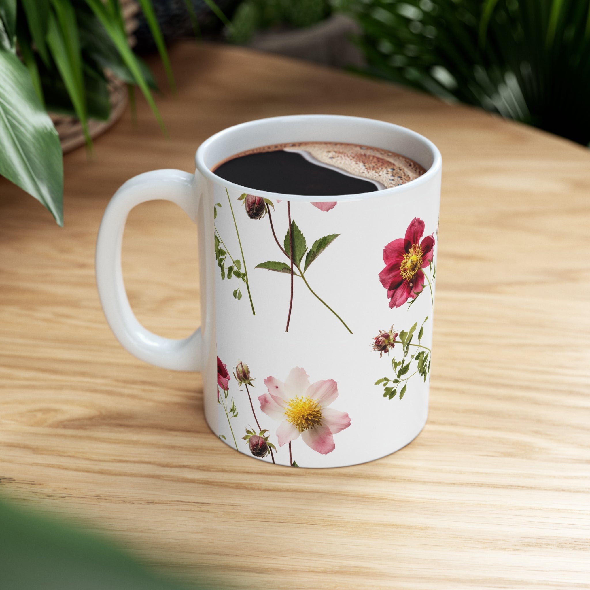 Ceramic Mug 11oz Floral Days Flower Design Coffee Cup Gift Floral Print Coffee Mug Home Decor Flower Design Coffee Cup Collectible