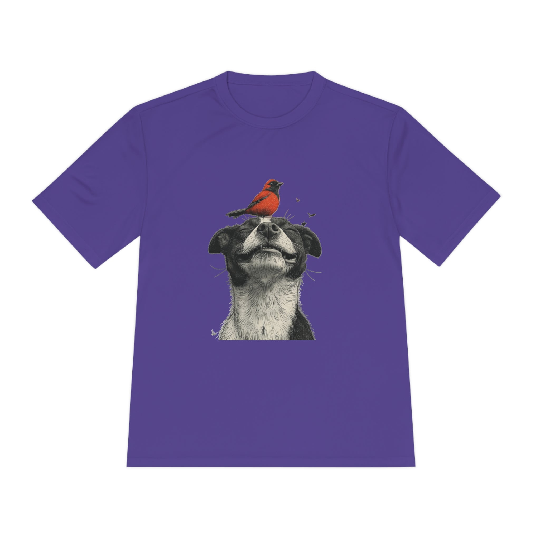 Perfect for Casual Fridays! Dog and Bird Pals Unisex MoistuDog and Bird Pals Unisex Moisture Wicking Tee - Comfortable and Stylish Apparel for Animal Loversre Wicking Tee - Comfortable and Stylish Apparel for Animal Lovers