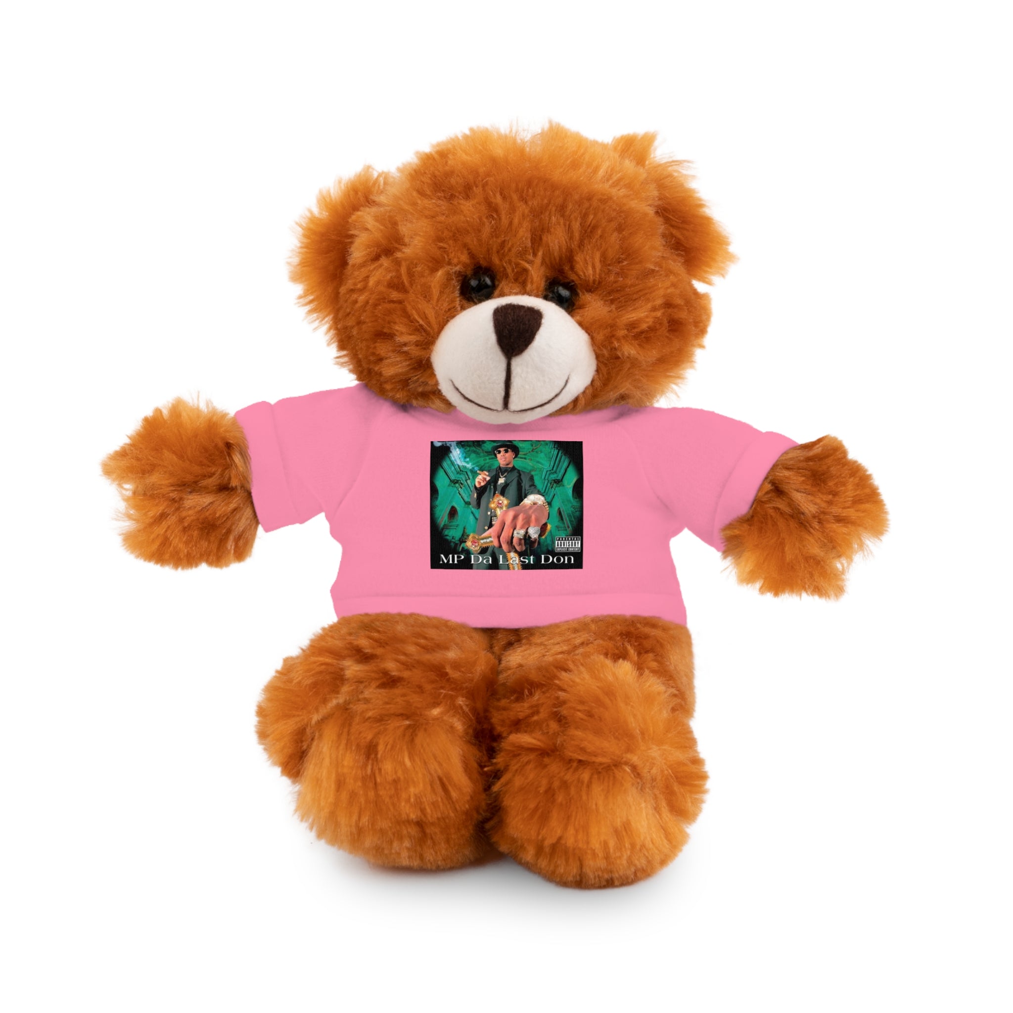 Nostalgic Vibes: Stuffed Animals with 90's Louisiana Rap Icon Tee - Retro Plush Toy for Hip Hop Fans