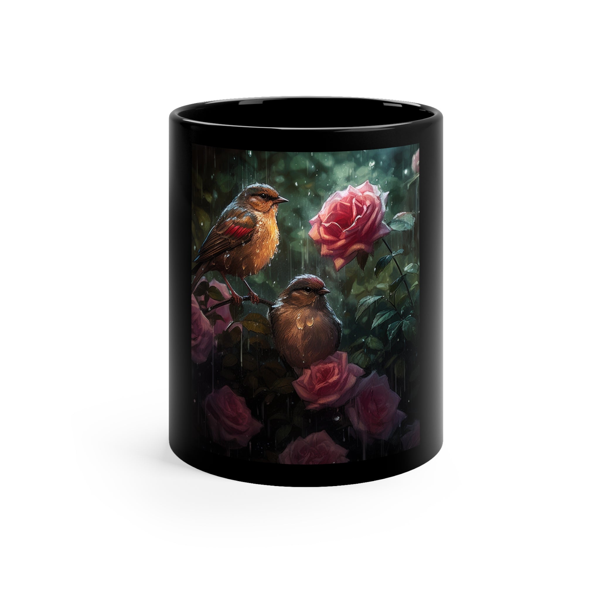 Cute Floral Coffee Mug Coffee Cup With Beautiful Photorealistic Flowers and Birds for Hot Starbucks Coffee or Yeti Drinks