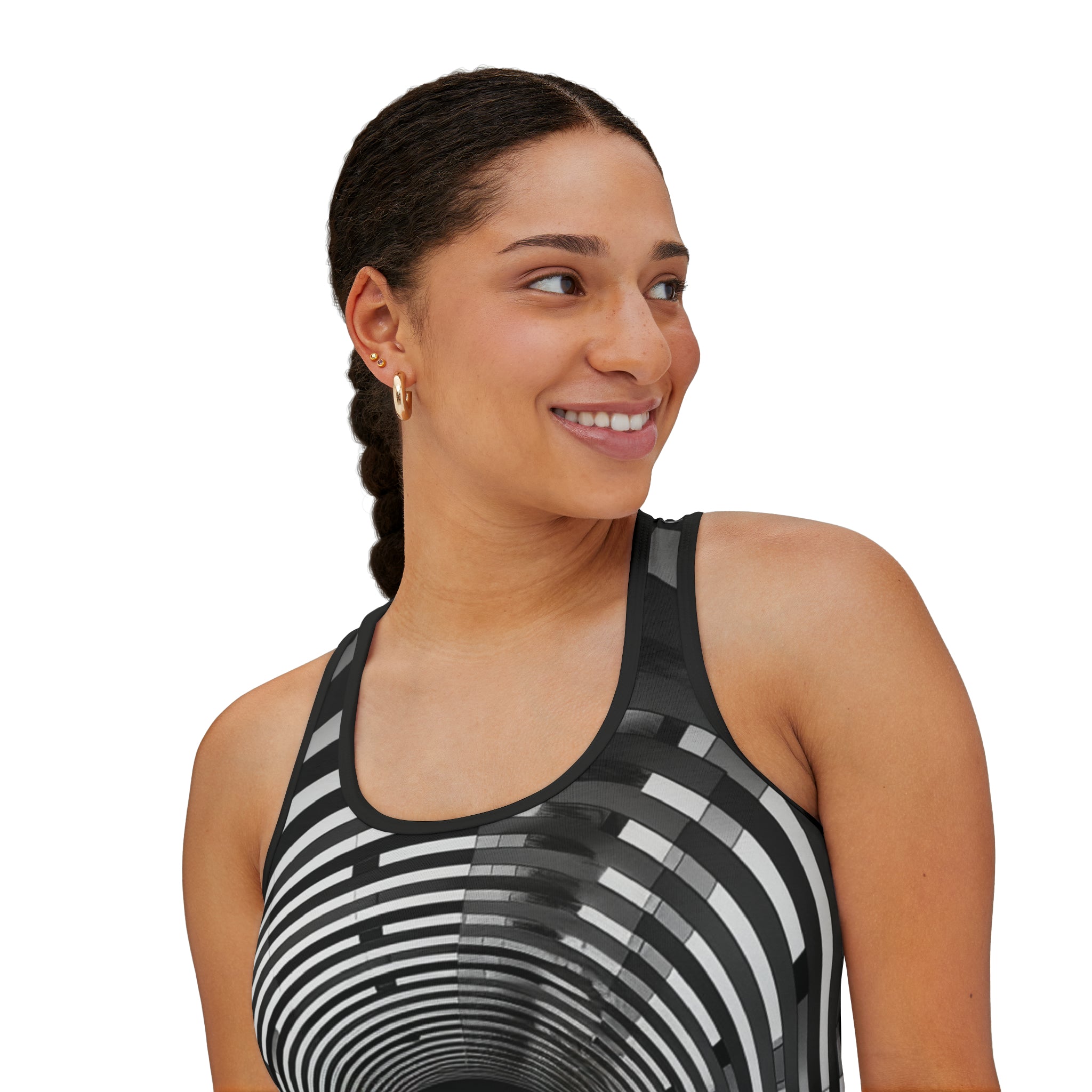 🌀 Mesmerizing Solitude: Optical Illusion Women's Tank Top - A Cool, Trippy Conversation Starter, Perfect for Personal Space Enthusiasts 🌈🚫