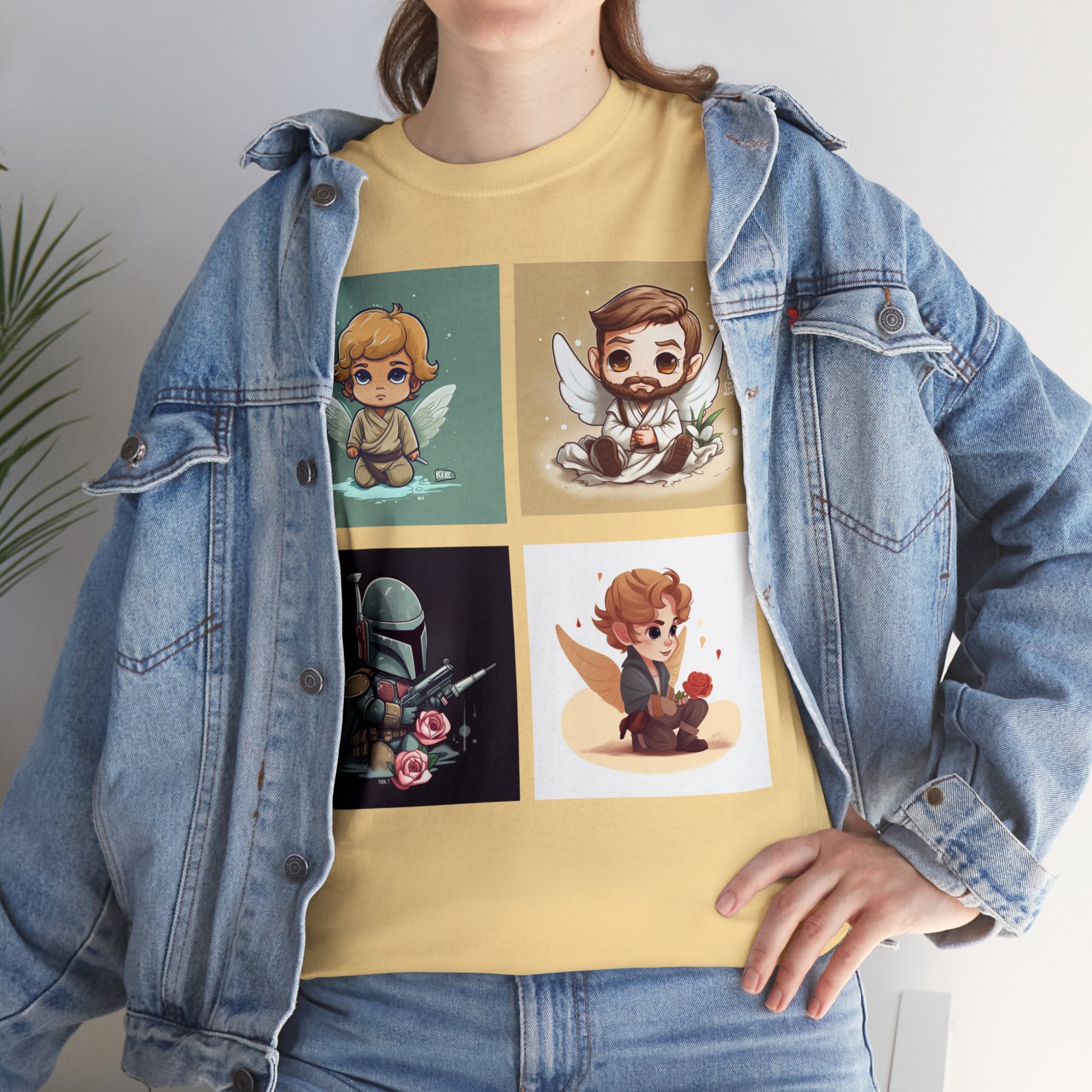 Proven Conversation Starter Cons! This Unique Shirt to Your Collection For Fans of Original Trilogy. Embrace the Epic Saga: Heroes and Villains of a Far Away Galaxy Cute Collage Unisex Heavy Cotton Tee - Showcase Your Love for Timeless Adventures