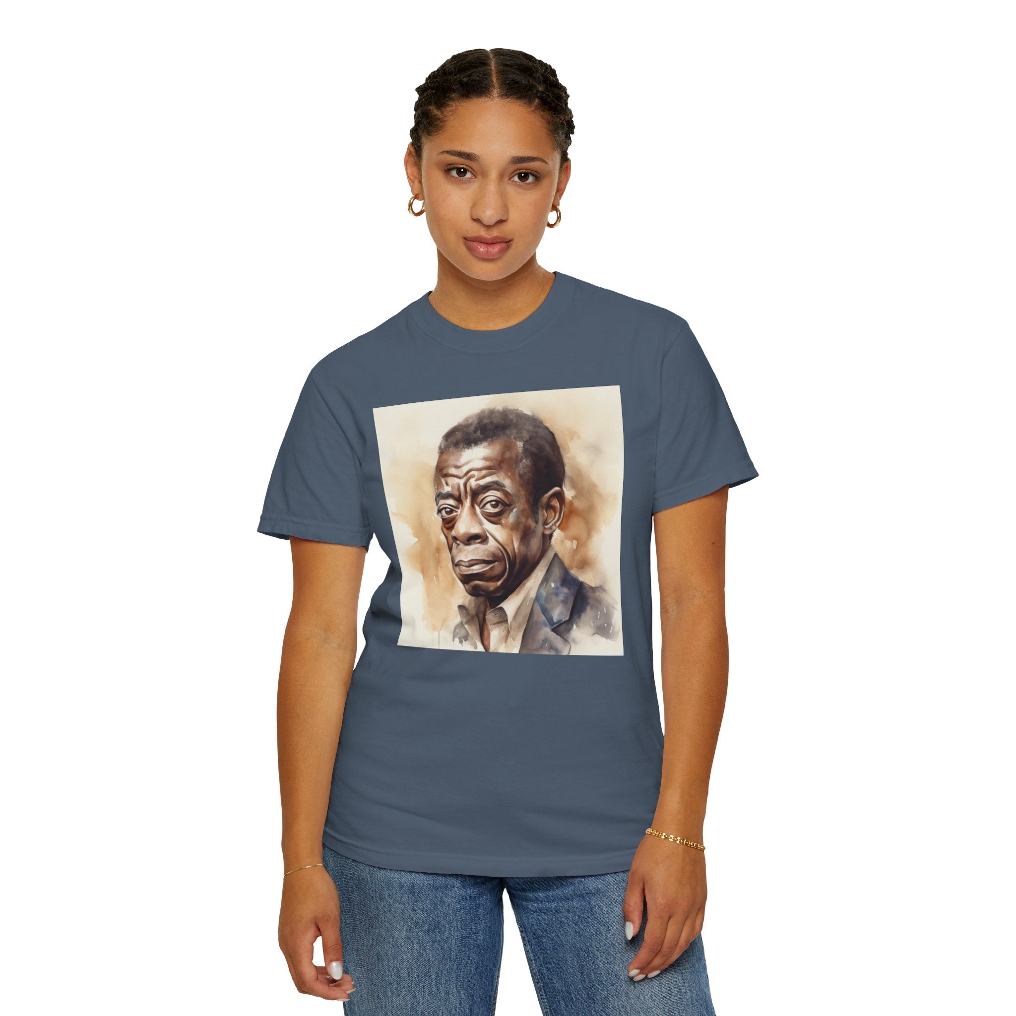 Iconic African American Pioneer Portrait Unisex Garment-Dyed T-shirt - Tribute to a Renowned Writer and Civil Rights Activist