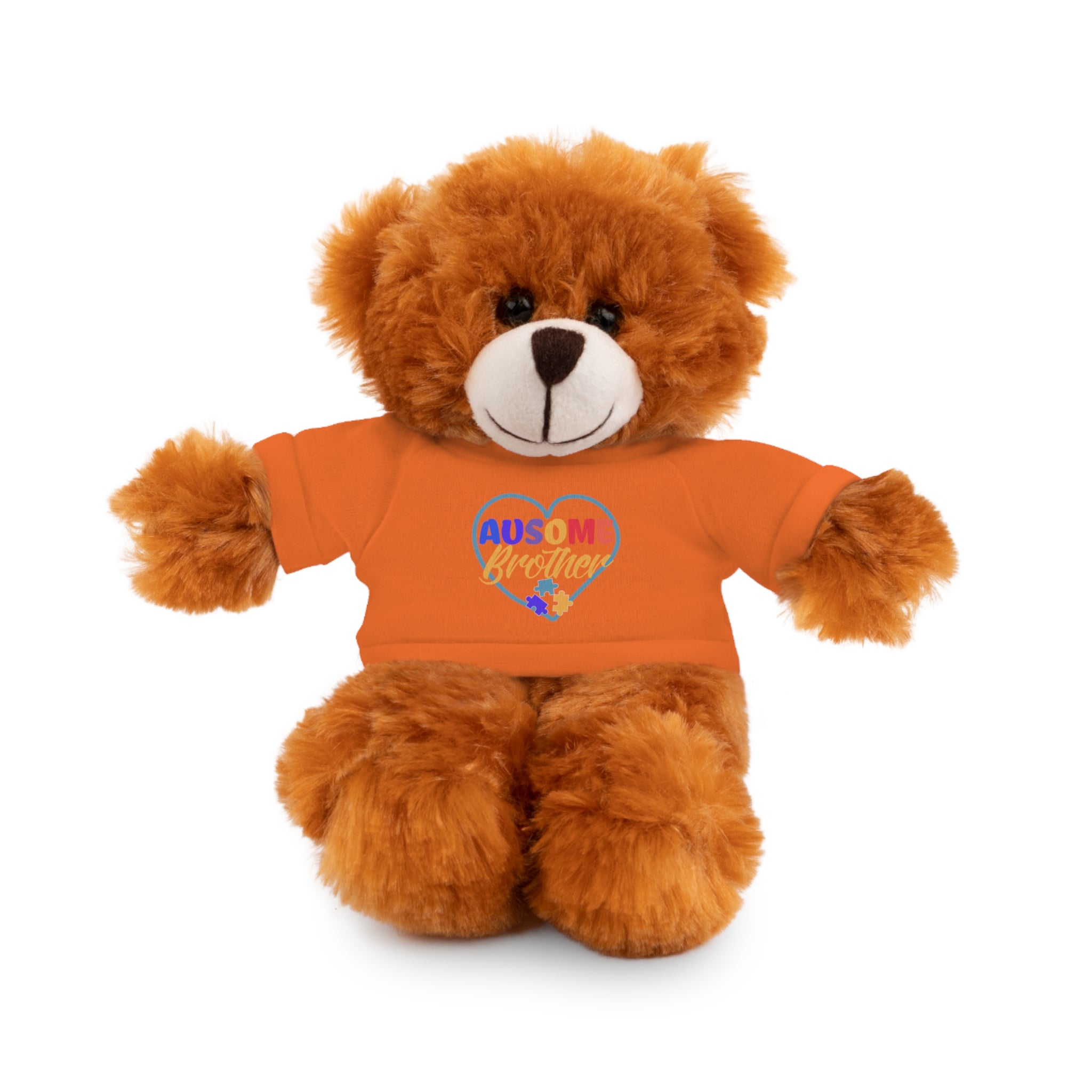 Show Support for Autism Sufferers and celebrate Your 'Ausome Brother' with Autism Awareness Stuffed Bear - Customized Tee Included