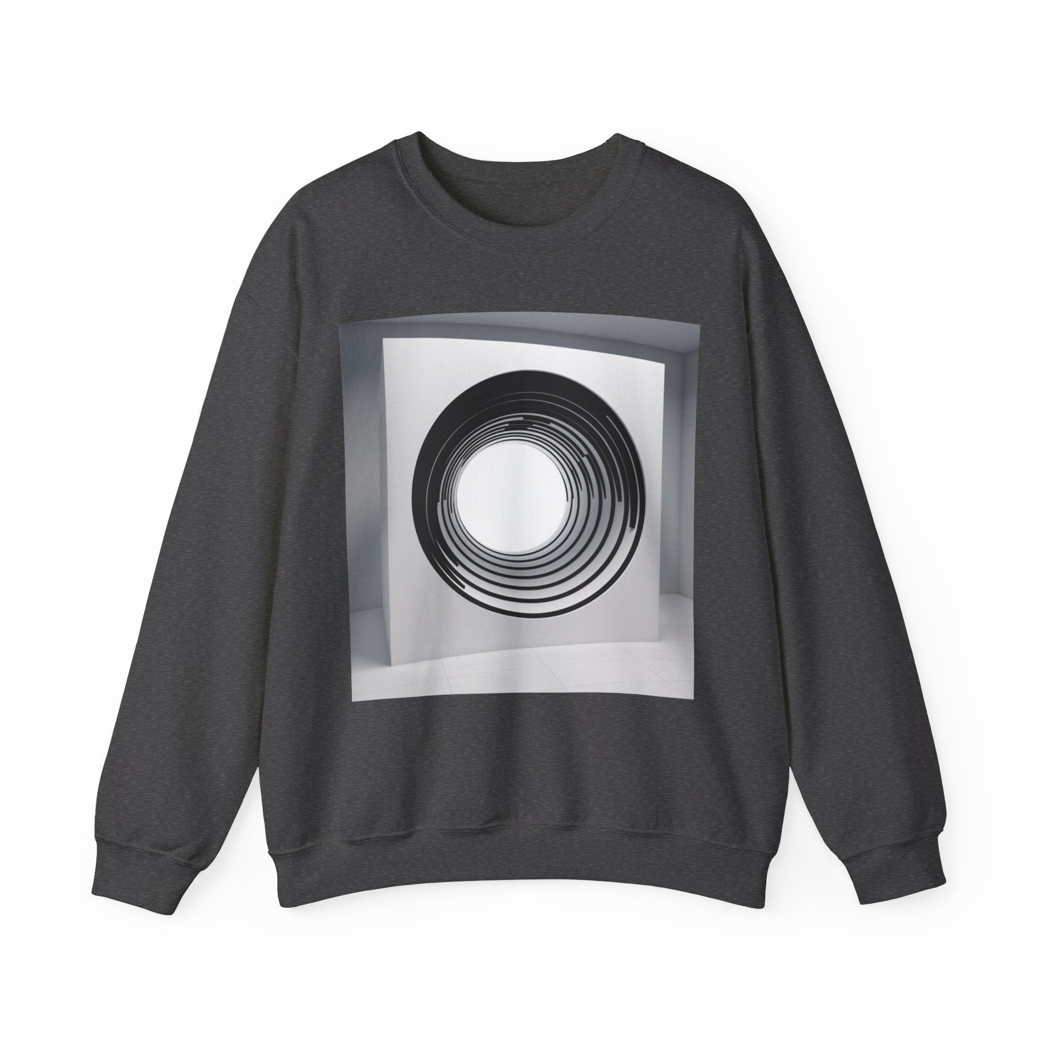 🌀 'Social Shield' Unisex Crewneck: Trippy 3D Tunnel Illusion Sweatshirt - Ideal for Deterring Unwanted Attention & Sparking Conversations 🚫🌌