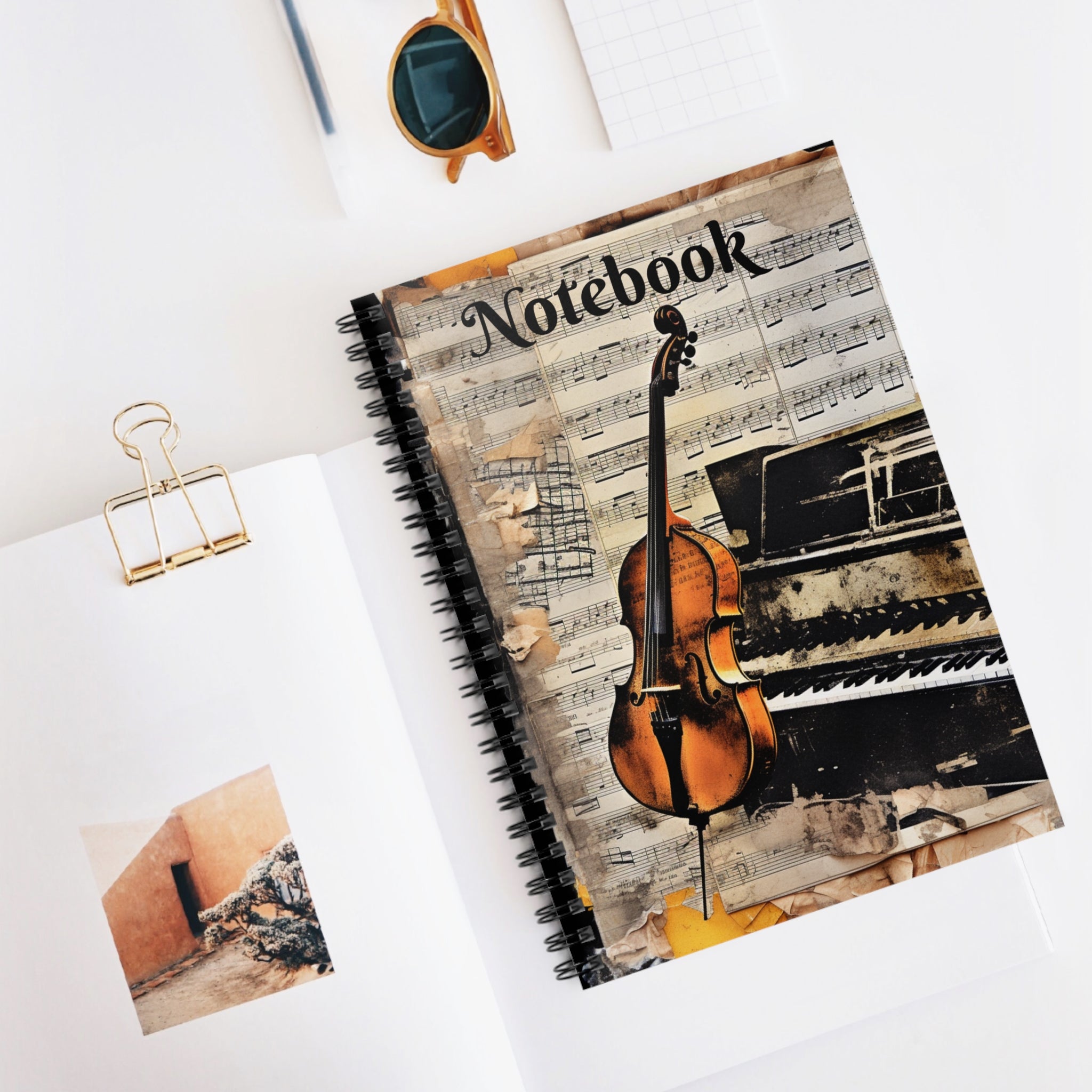 Spiral Notebook - Ruled Line "Guitar Collage"