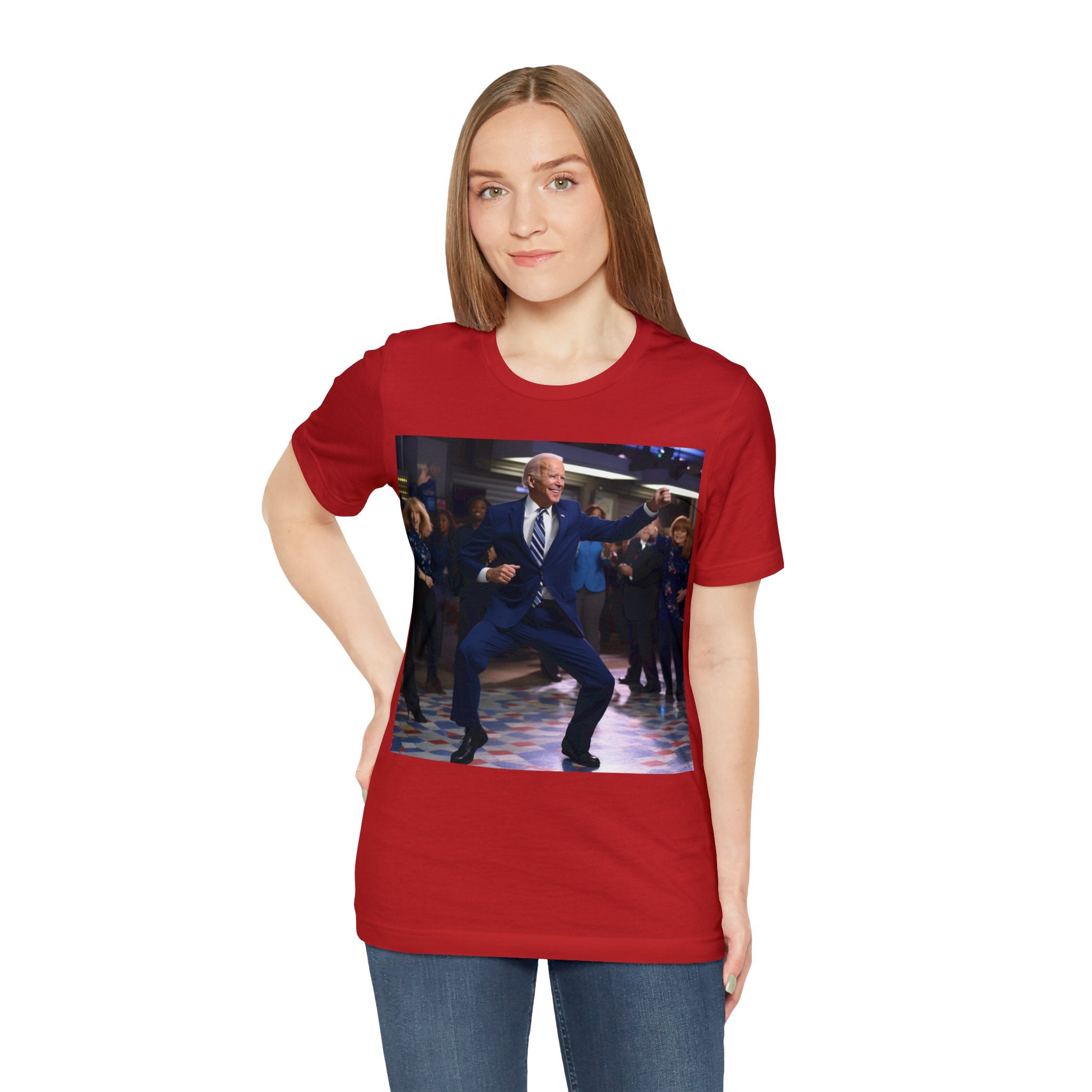 Funny Presidential Gag Gift! Get Groovy on Election Night with Our Funny Disco Dance Party Unisex Tee - Make Your Vote Count in Style! Unisex Jersey Short Sleeve Tee