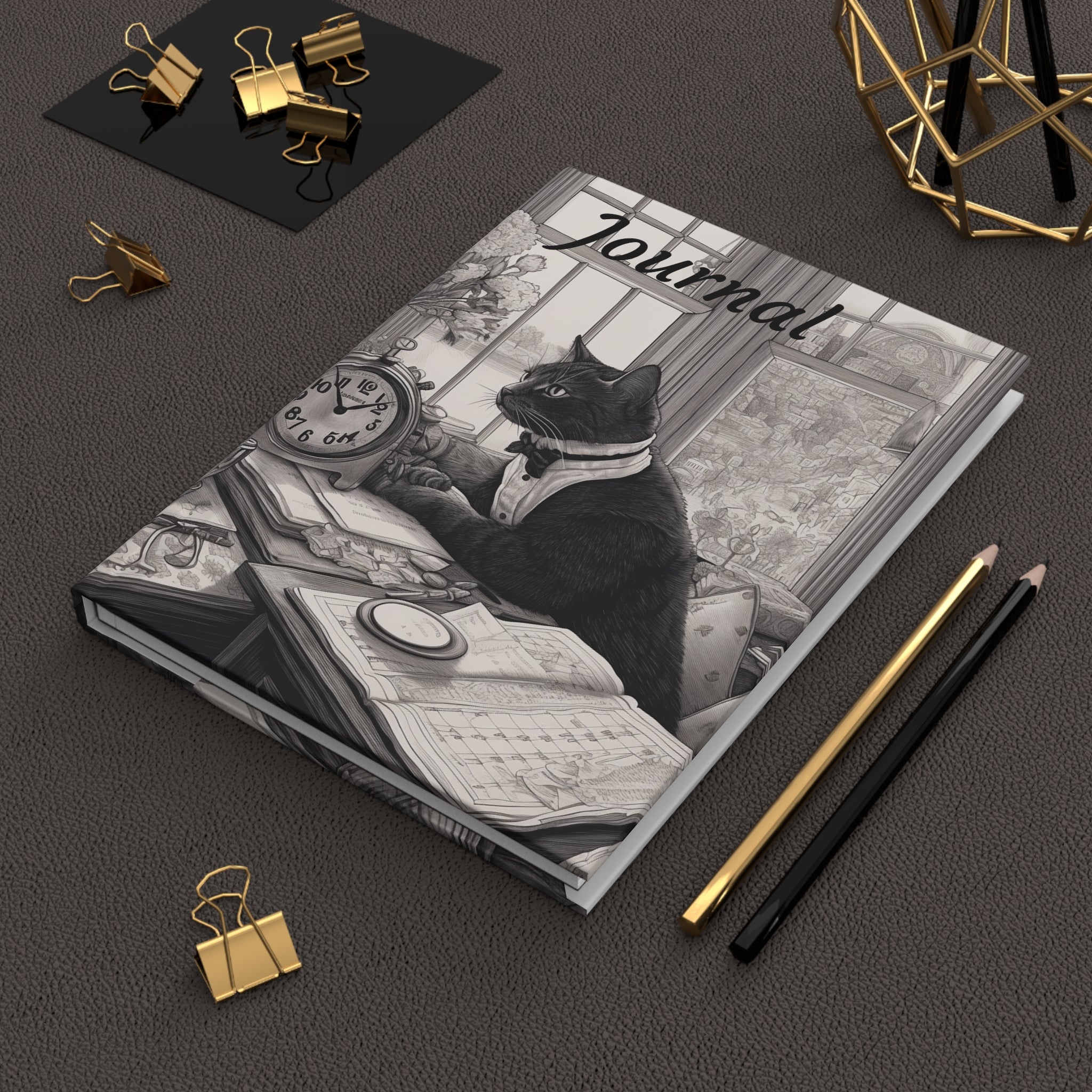 Hardcover Journal Matte-"Cat Boss" (Professional Art)