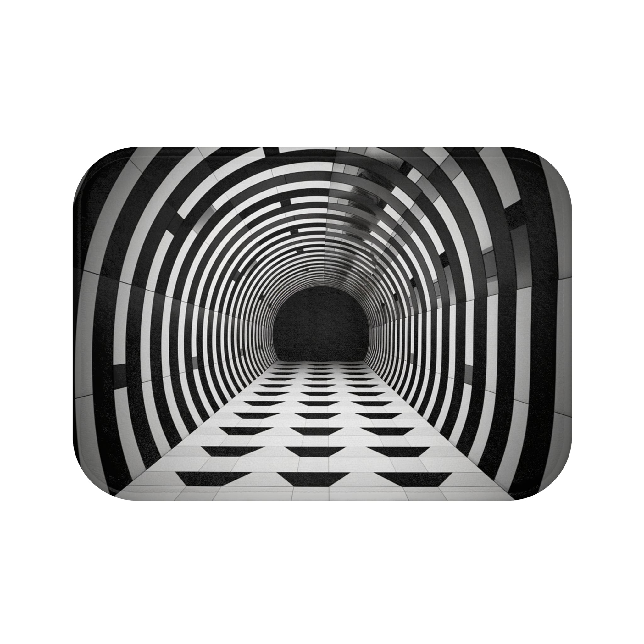 🌀 'Down the Rabbit Hole' Bath Mat: Eye-Catching Optical Illusion Design - Unique, Trippy Home Decor for Bathroom, Conversation-Starting Floor Art 🐇