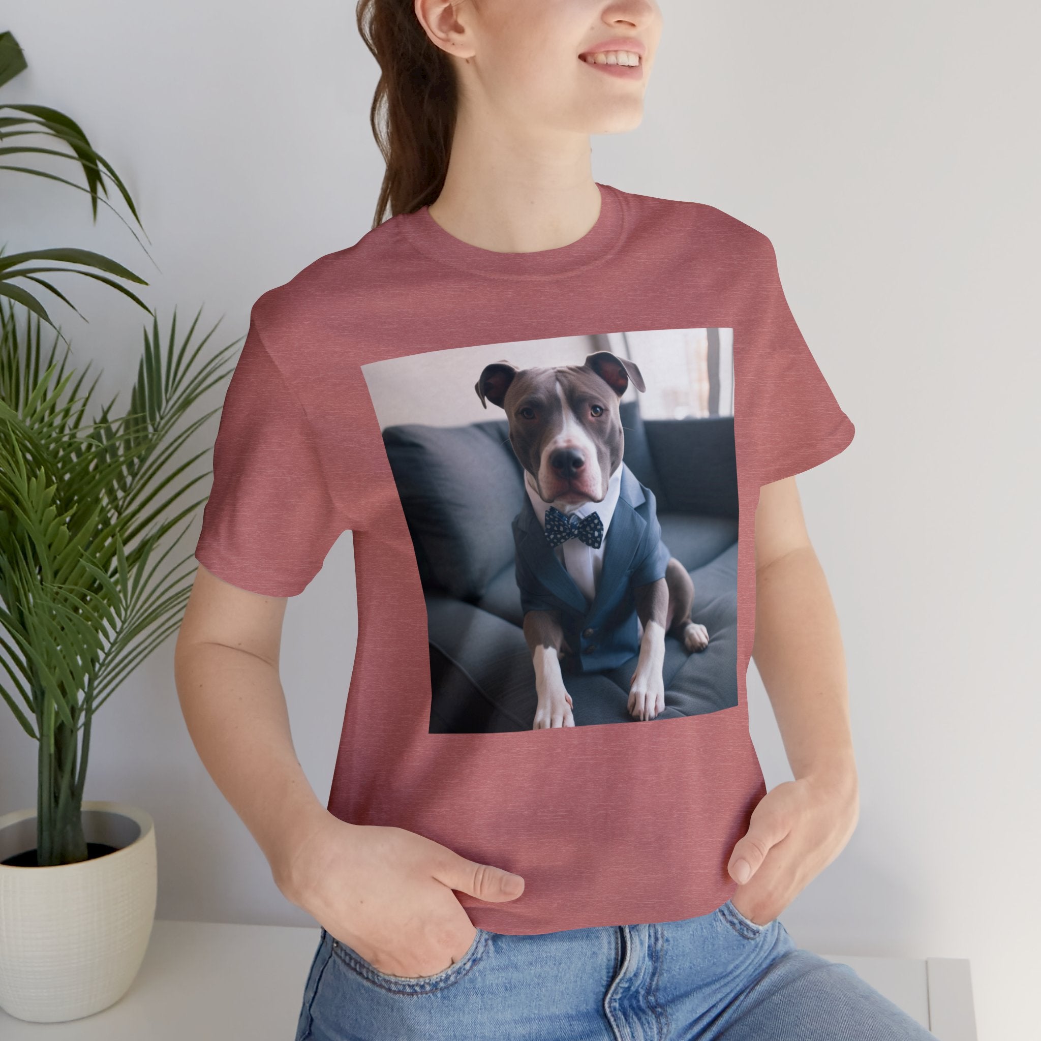 Hire Your Furry Friend with the "Do I have the Job?" Cute Puppy for Dog Owners in Interview Attire Unisex Jersey Short Sleeve Tee - Funny Dog Interview Tee Gift for Dog Lovers and Pet Owners