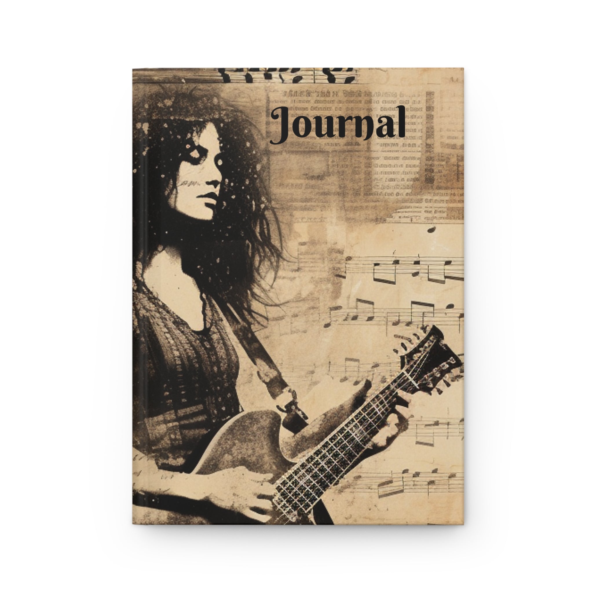 Hardcover Journal Matte--Rocker Collage For Music Lovers Gift for Music Lovers