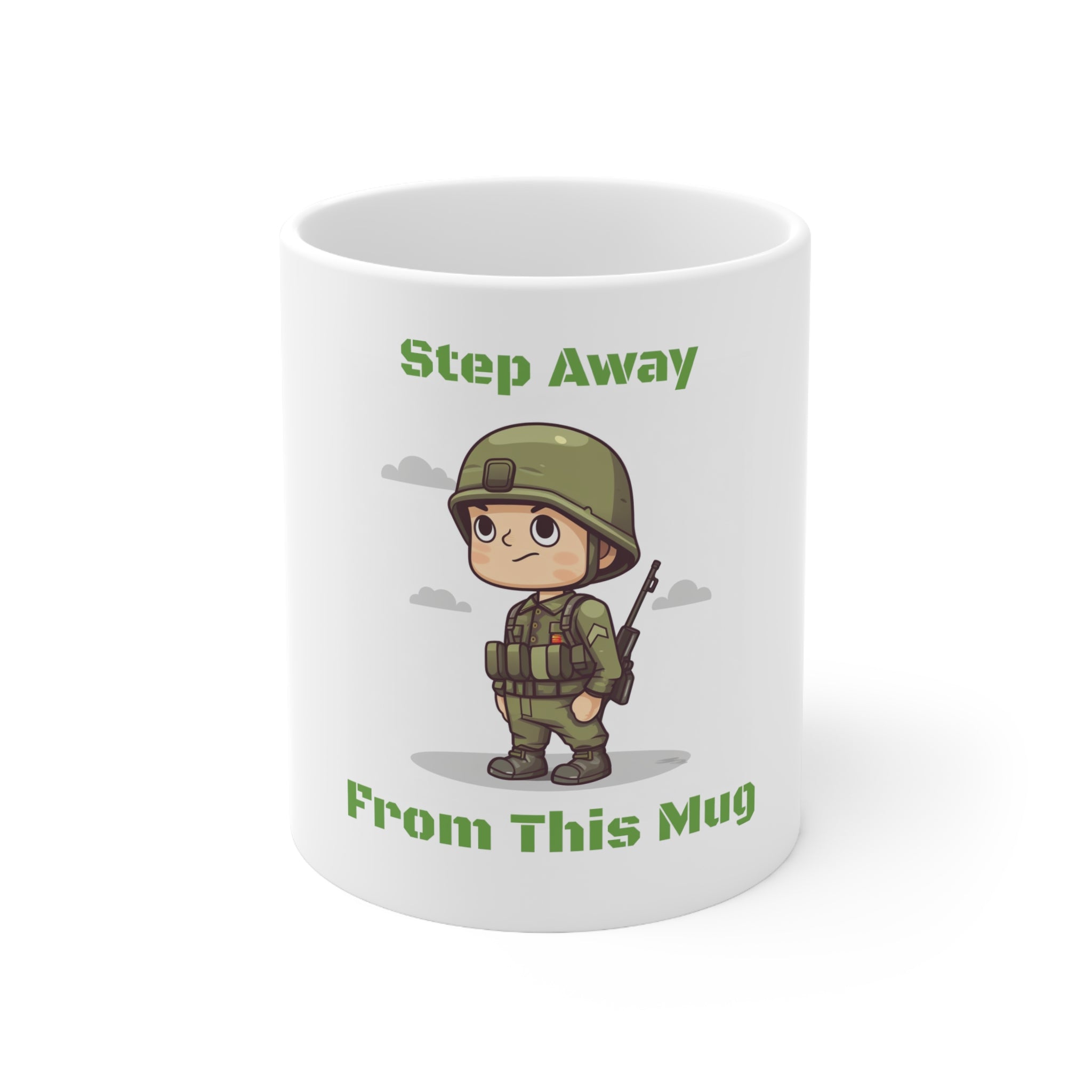 Playful Command - Miniature Army Private Ceramic Mug - Humorous Coffee Cup - 11oz Novelty Gift Humorous Ceramic Gift