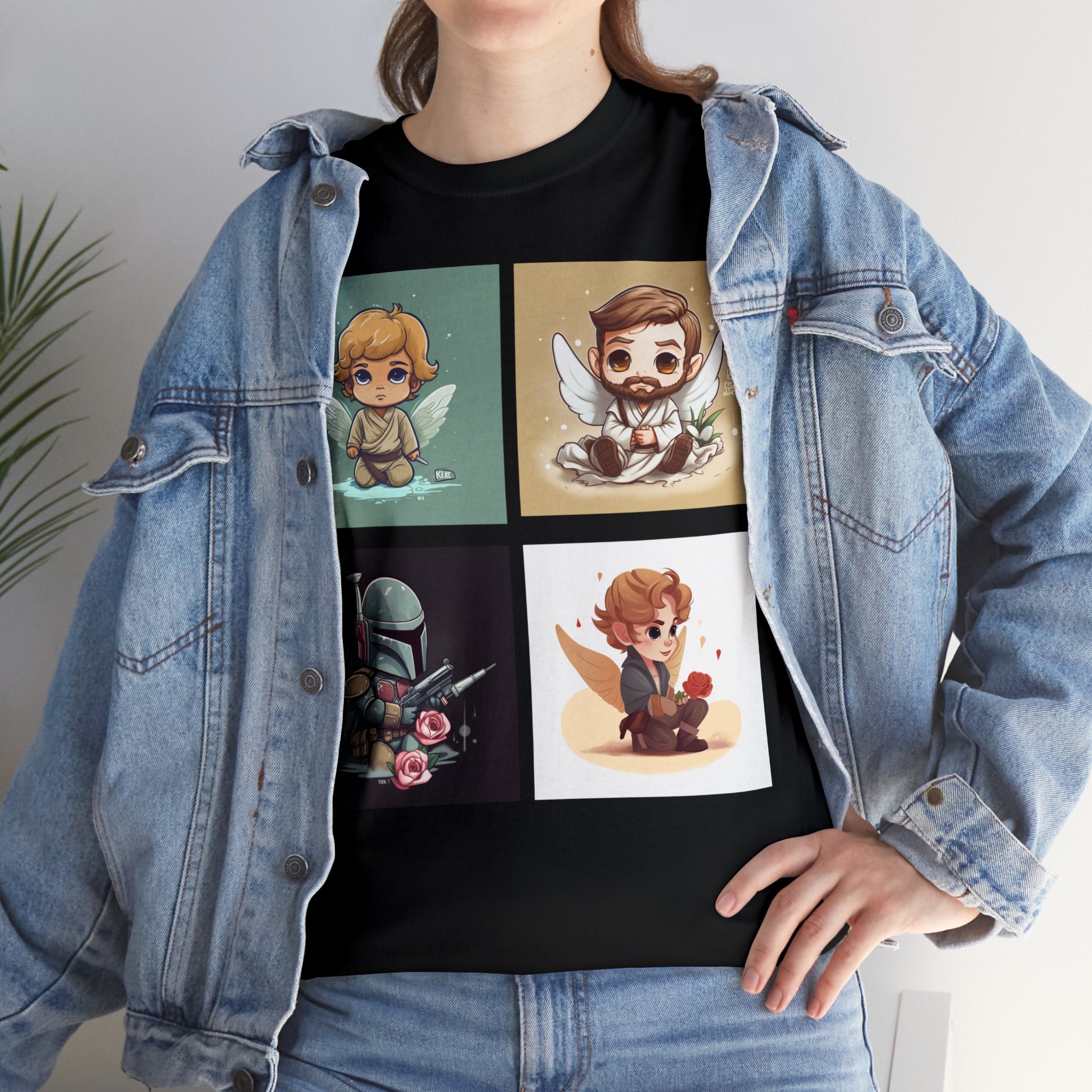 Proven Conversation Starter Cons! This Unique Shirt to Your Collection For Fans of Original Trilogy. Embrace the Epic Saga: Heroes and Villains of a Far Away Galaxy Cute Collage Unisex Heavy Cotton Tee - Showcase Your Love for Timeless Adventures