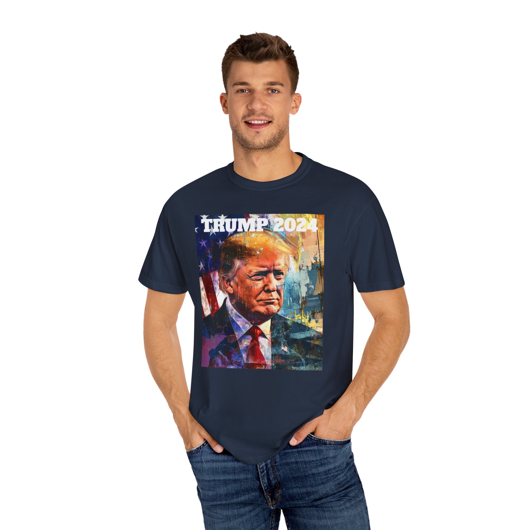 Stand with Strength: Trump 2024 Unisex Garment-Dyed T-Shirt - Wear Your Support Proudly