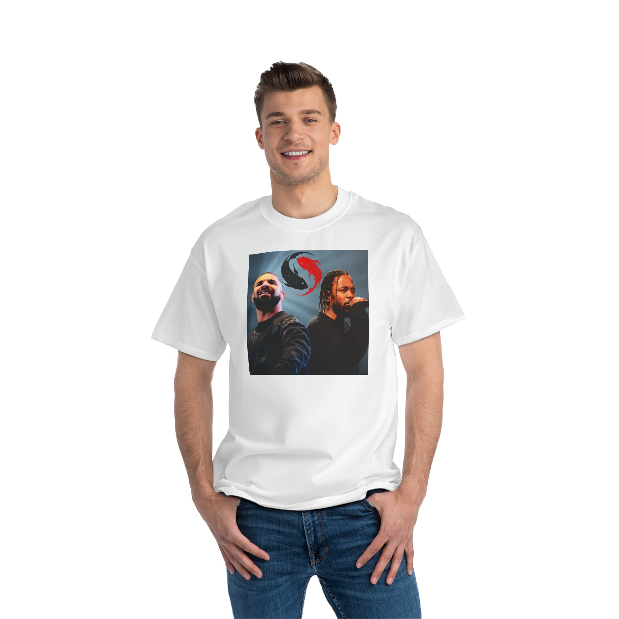 Rap Rivalry Reimagined: 'Yin and Yang - Drizzy vs. Lamar' Beefy-T® Short-Sleeve T-Shirt Beefy-T®  Short-Sleeve T-Shirt
