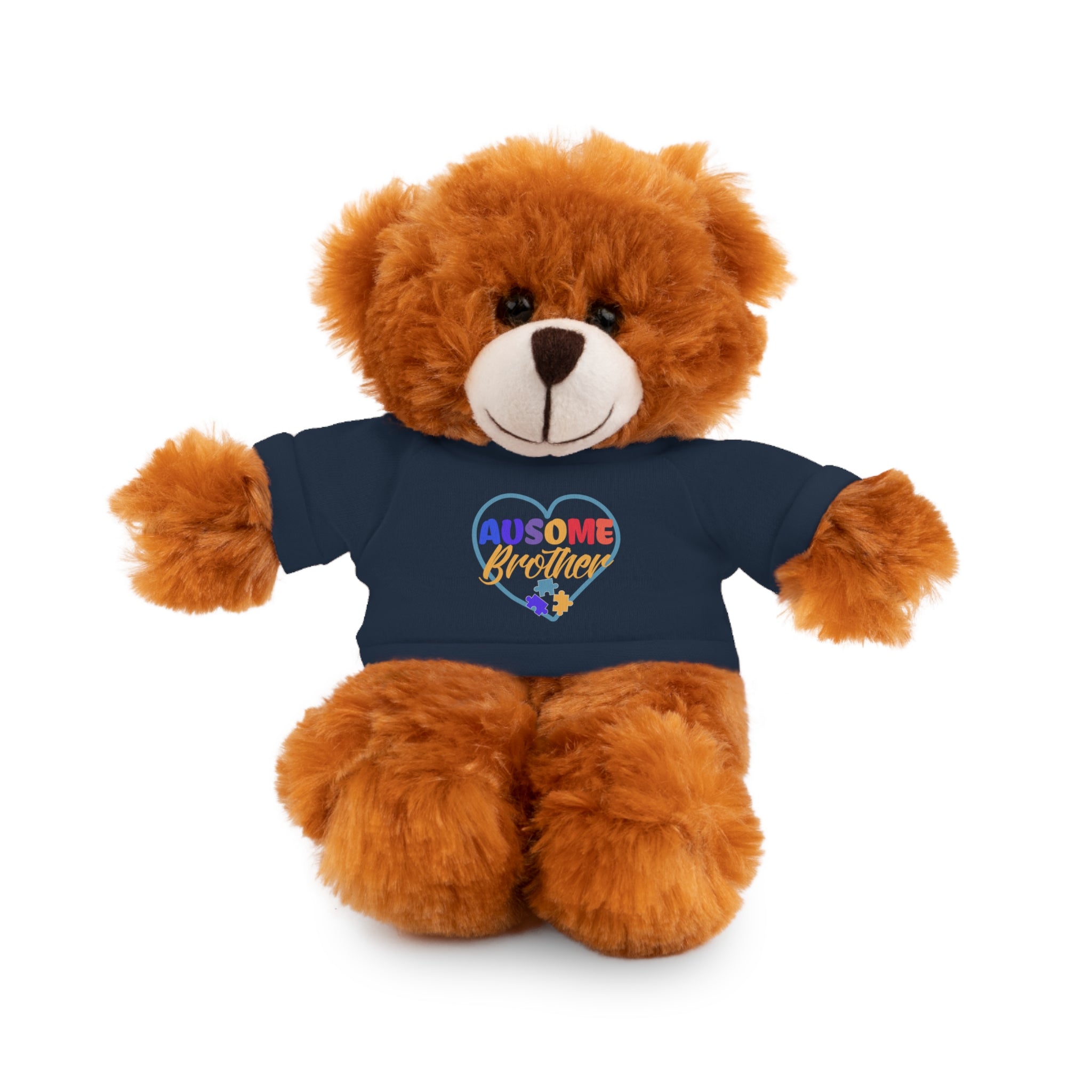 Show Support for Autism Sufferers and celebrate Your 'Ausome Brother' with Autism Awareness Stuffed Bear - Customized Tee Included