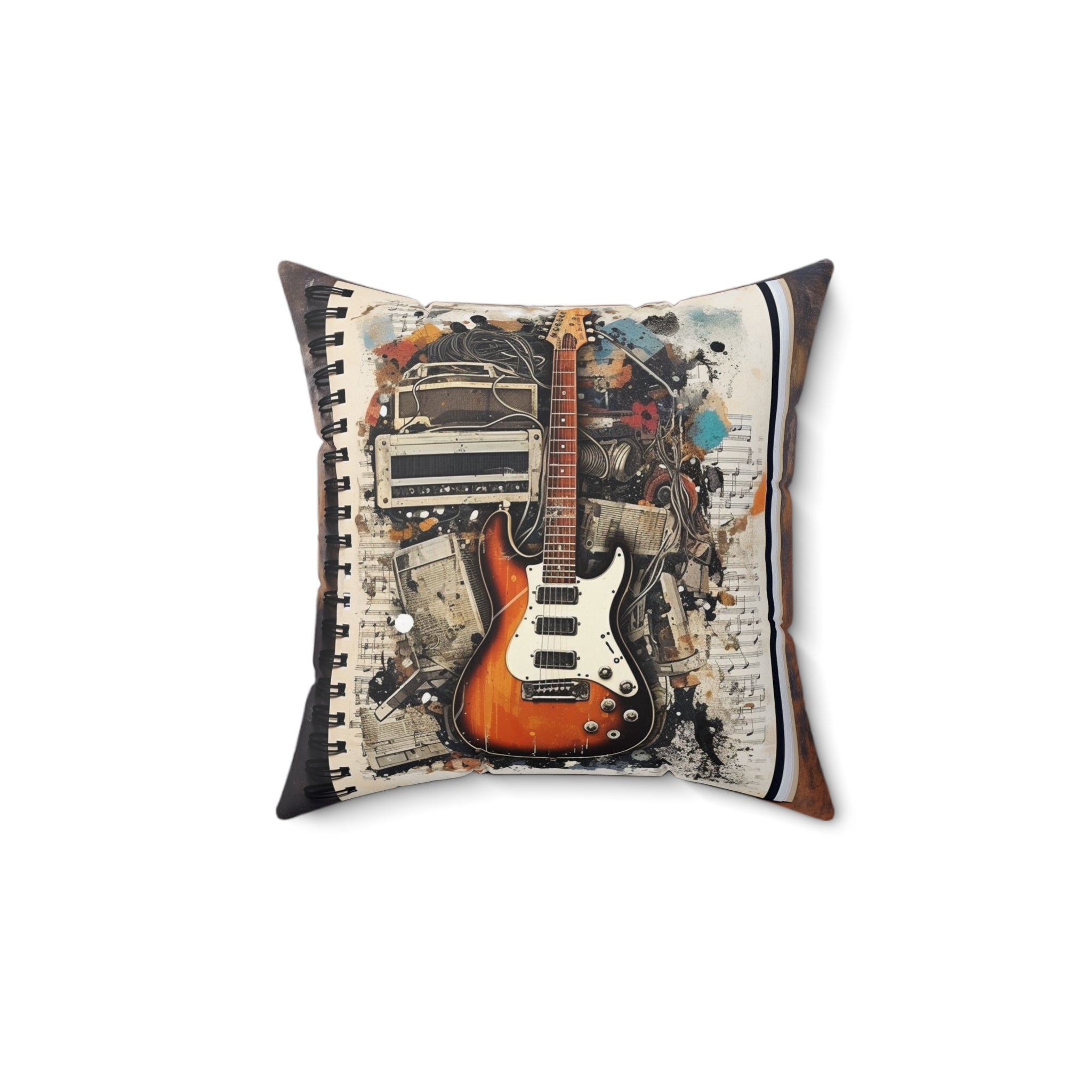 Spun Polyester Square Pillow-Band members Journal Art Print Perfect for Music Lovers and Music Fans and Bands