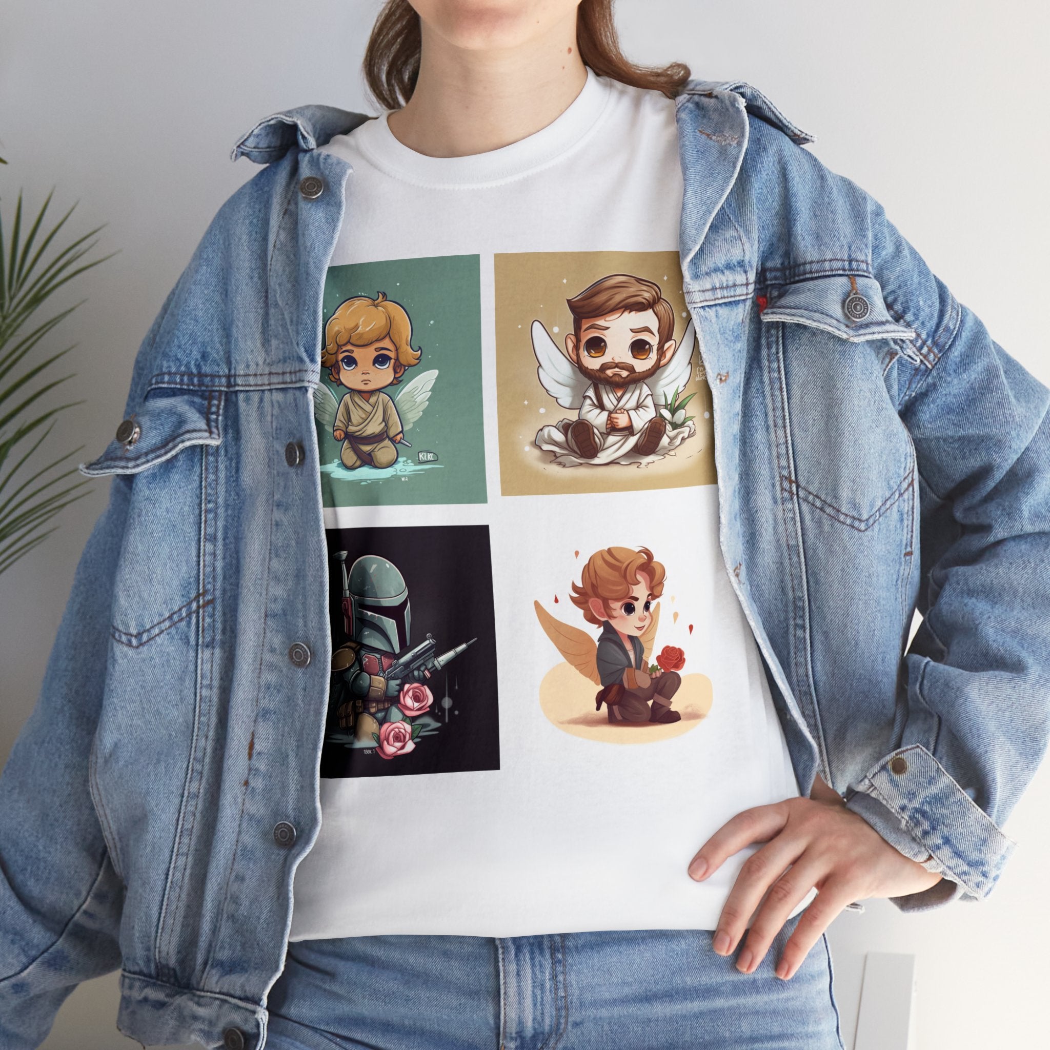 Proven Conversation Starter Cons! This Unique Shirt to Your Collection For Fans of Original Trilogy. Embrace the Epic Saga: Heroes and Villains of a Far Away Galaxy Cute Collage Unisex Heavy Cotton Tee - Showcase Your Love for Timeless Adventures