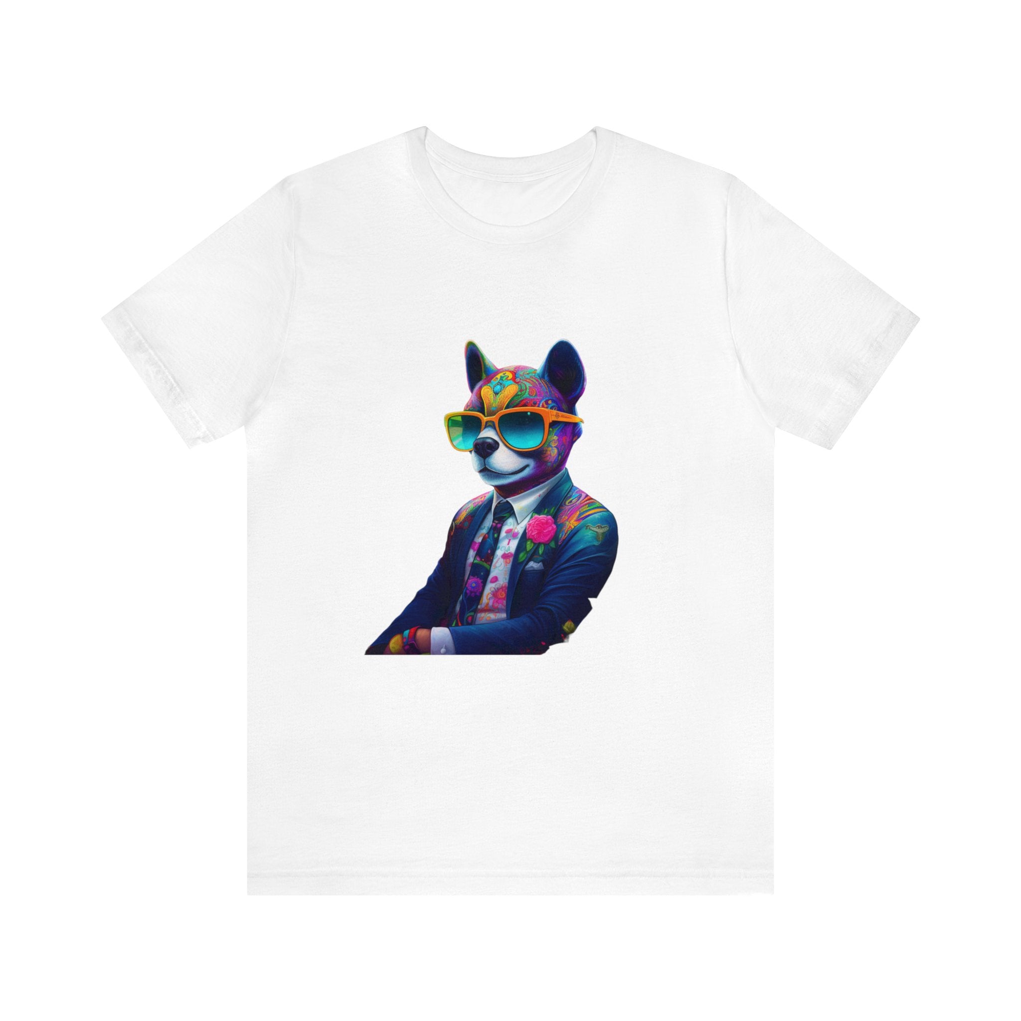 Vibrant Short Sleeve Tee Featuring Colorful Cat Design | Perfect for Cat Lovers | Casual and Stylish Feline-Themed Apparel