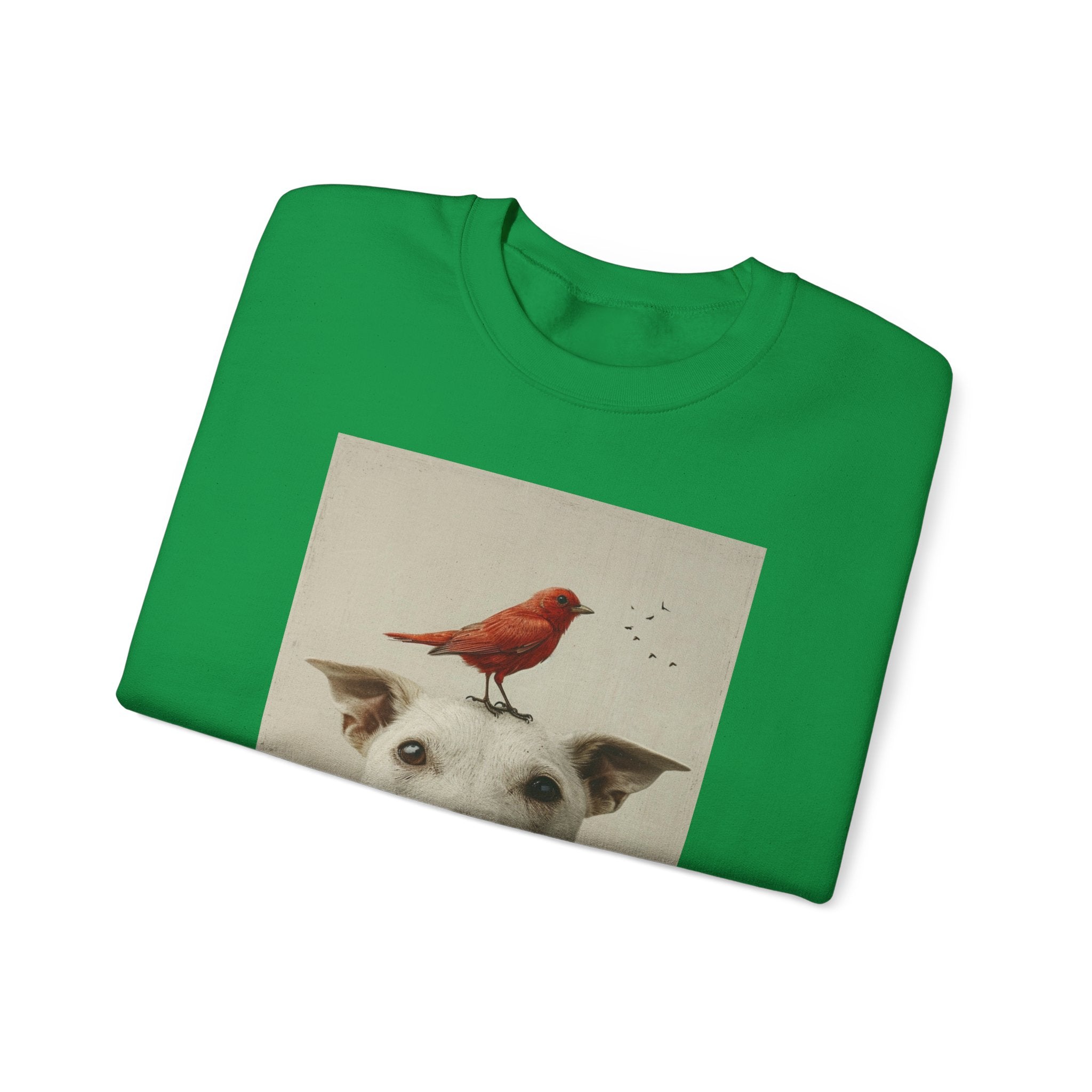 Trusting Bird and Dog Friend Unisex Heavy Blend™ Crewneck Sweatshirt - Cozy Comfort and Unique Style for Animal Lovers