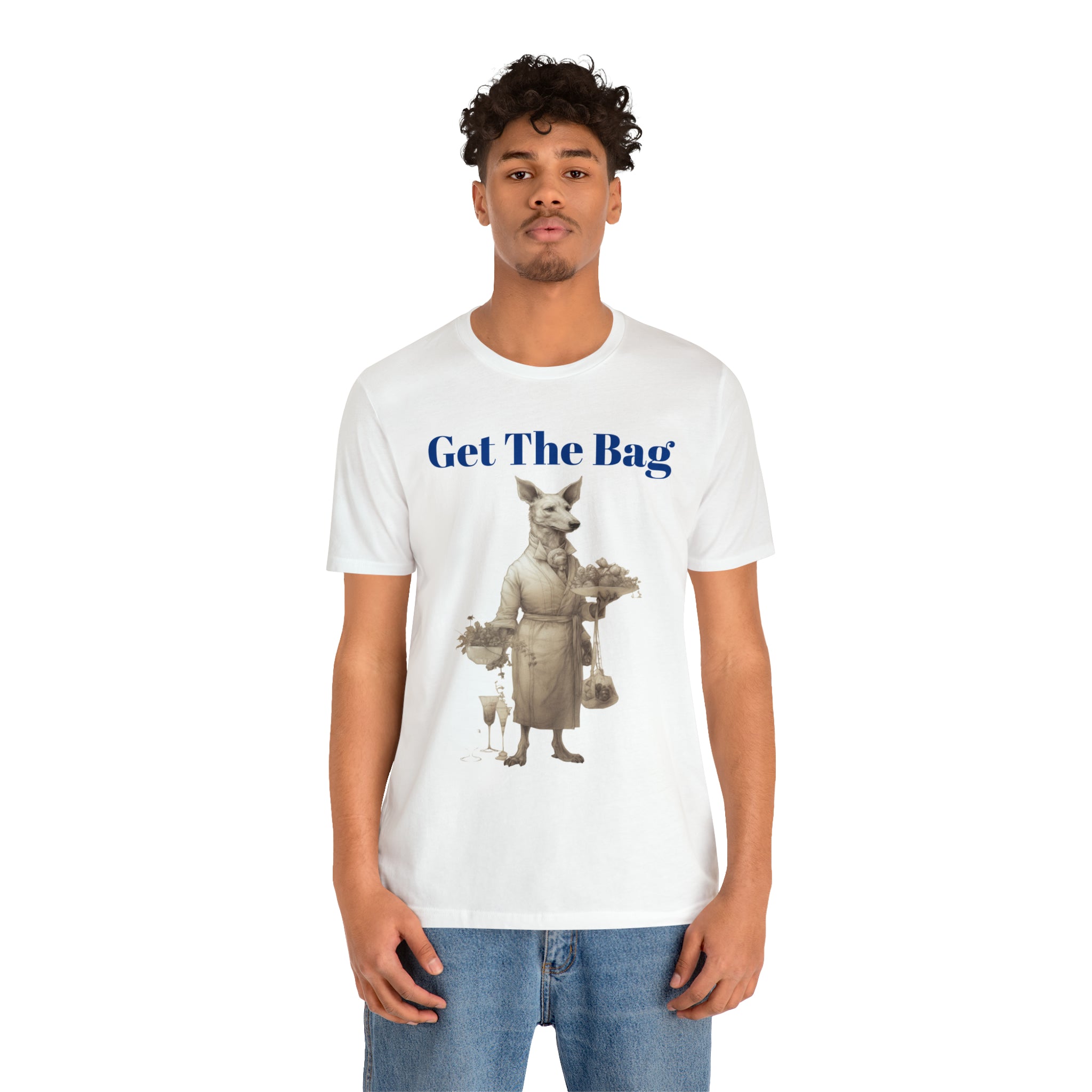 Unisex Jersey Short Sleeve Tee--"Get the Bag" Gentleman Canine Perfect Gift for Pet Lovers or For Dog Lovers