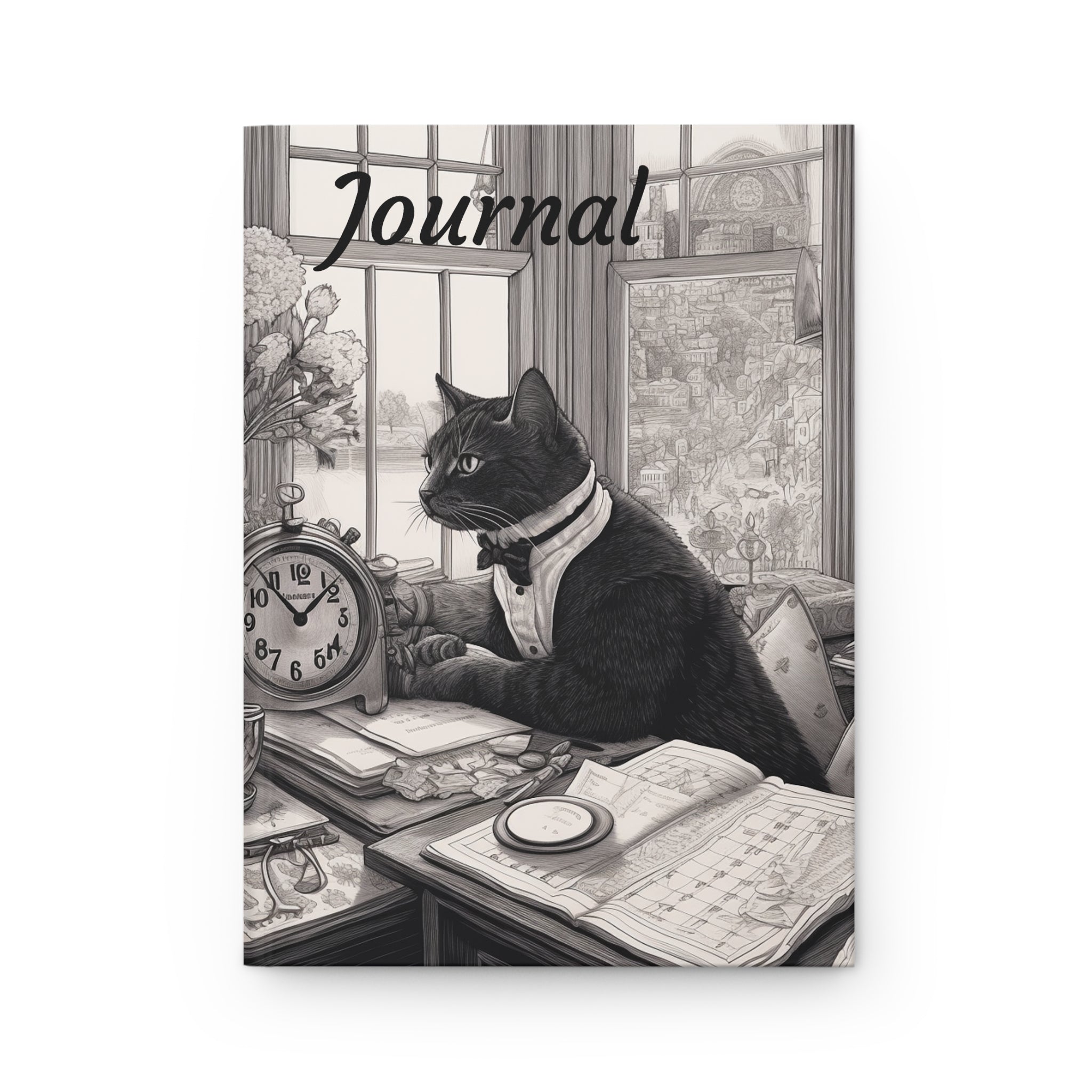 Hardcover Journal Matte-"Cat Boss" (Professional Art)