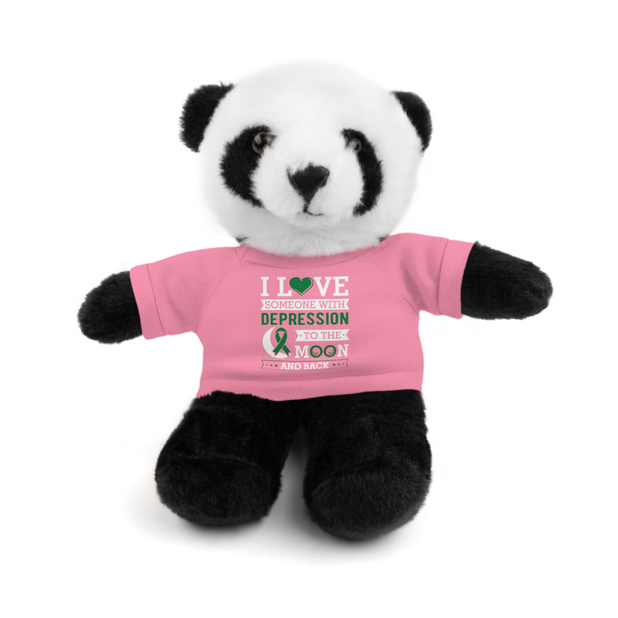 Show Your Love and Support with 'I Love Someone with Depression' Stuffed Animals - Furry Friend Wears Heartfelt Message Tee