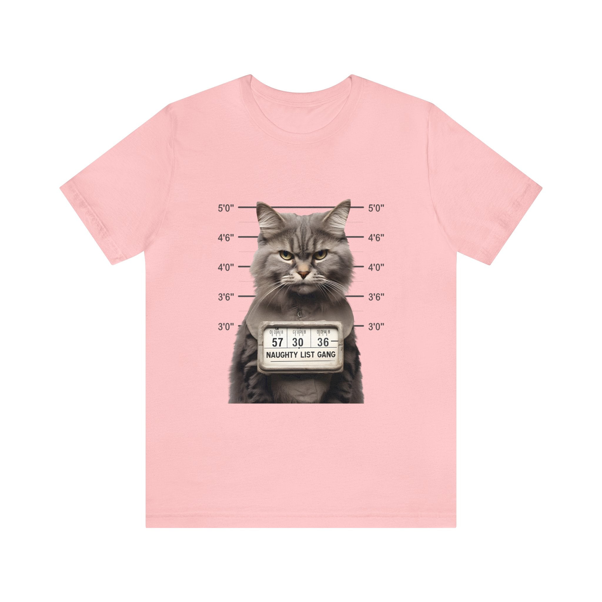 Naughty Cat Gang Cat in a Line-up Funny Unisex Jersey Short Sleeve Tee - Humorous Feline Apparel for Cat Lovers