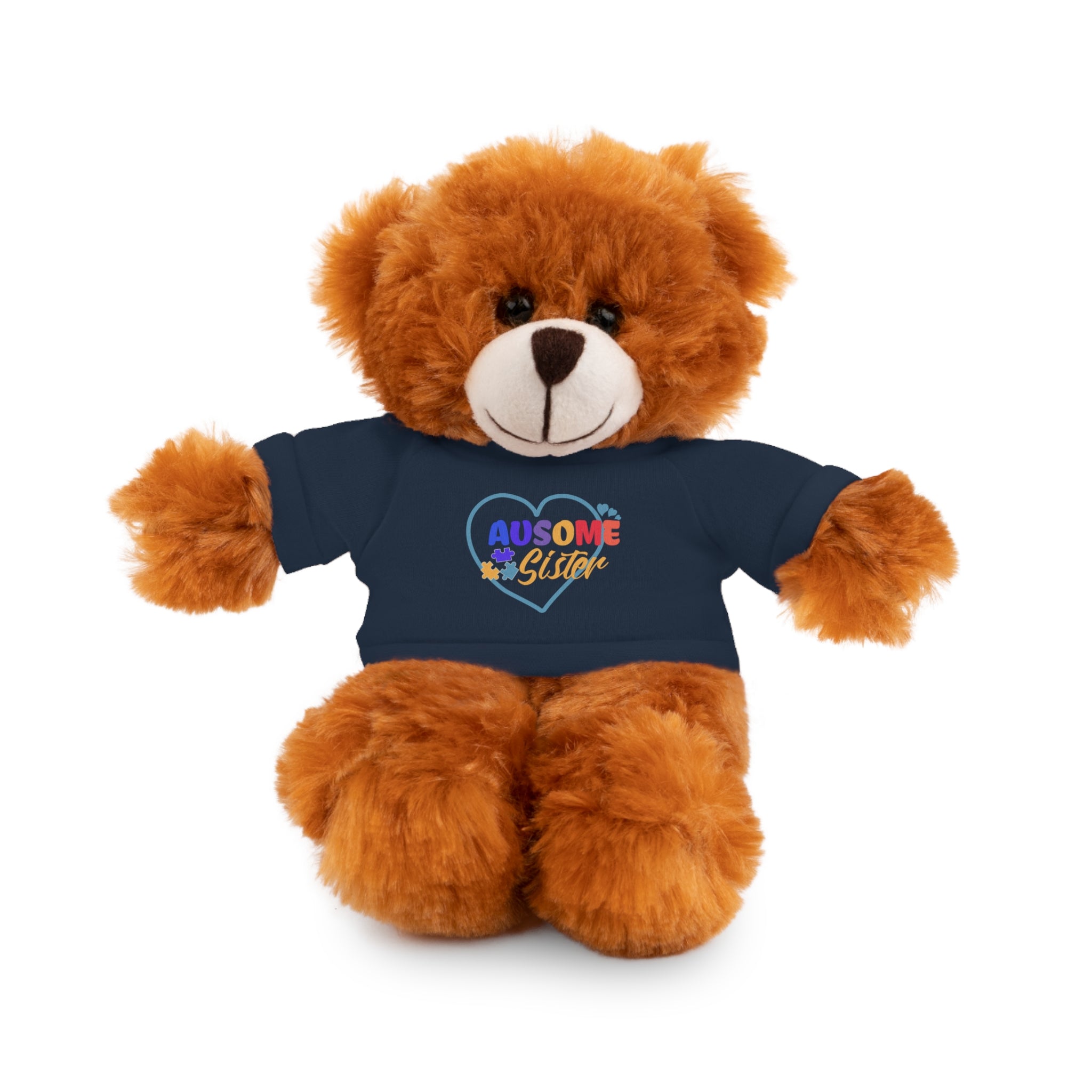 Celebrate Your 'Ausome Sister' with Autism Awareness Stuffed Bear - Customized Tee Included