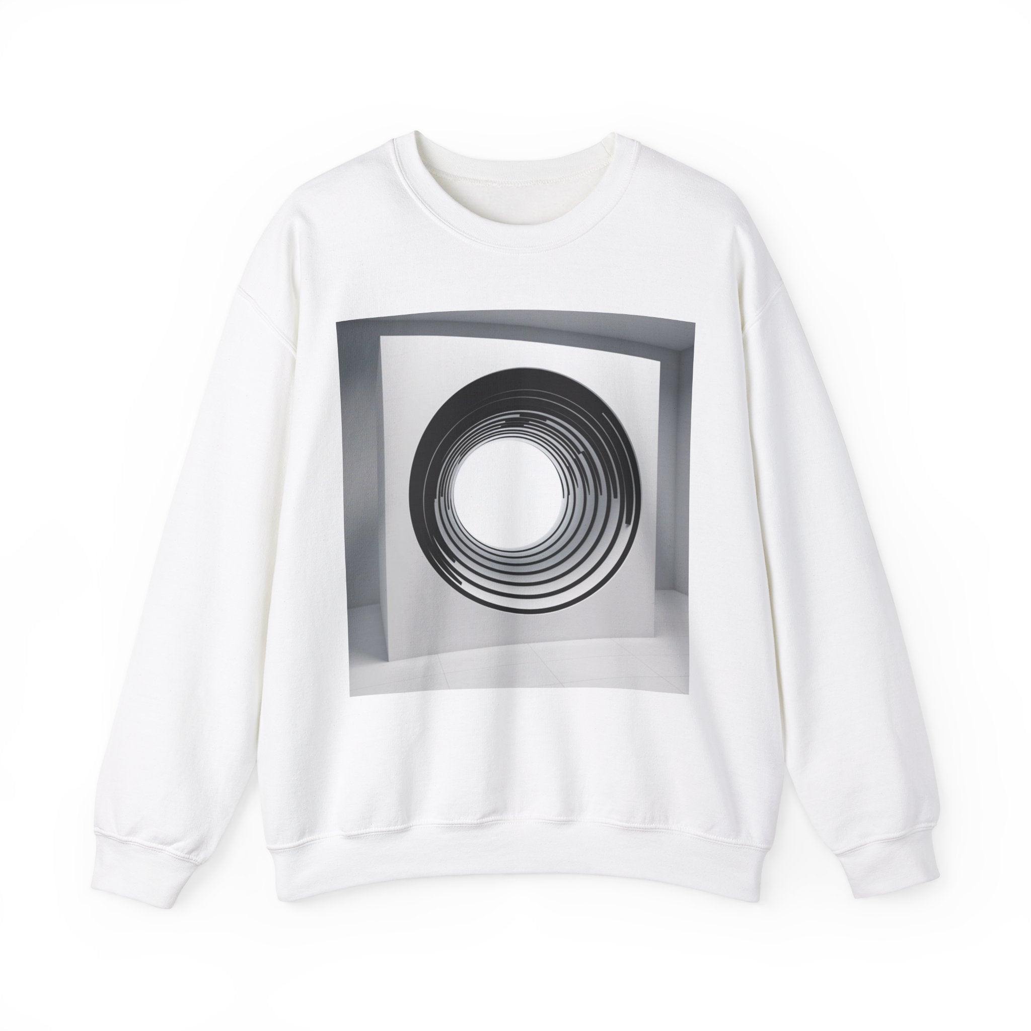 🌀 'Social Shield' Unisex Crewneck: Trippy 3D Tunnel Illusion Sweatshirt - Ideal for Deterring Unwanted Attention & Sparking Conversations 🚫🌌