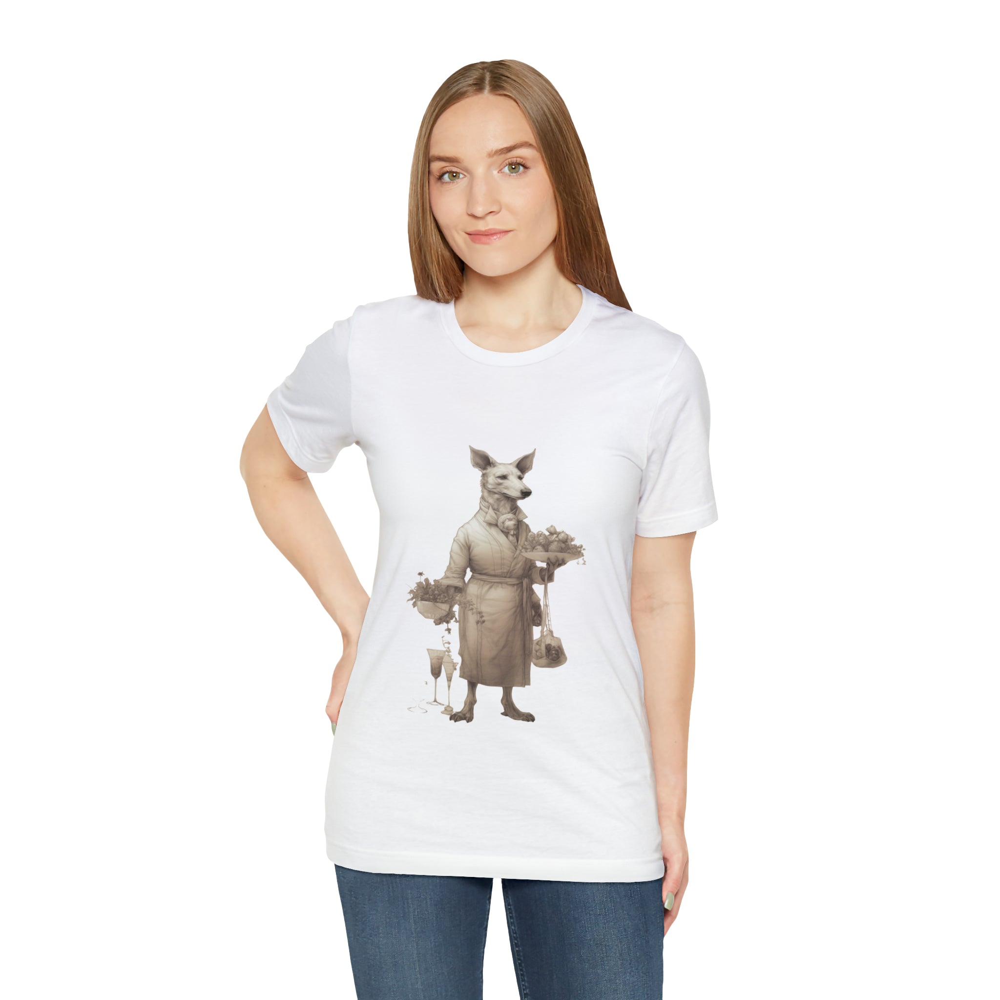 Women's Jersey Short Sleeve Tee--"Gentleman Dog" for Pet Owners and Canine Lovers (Professional Art)