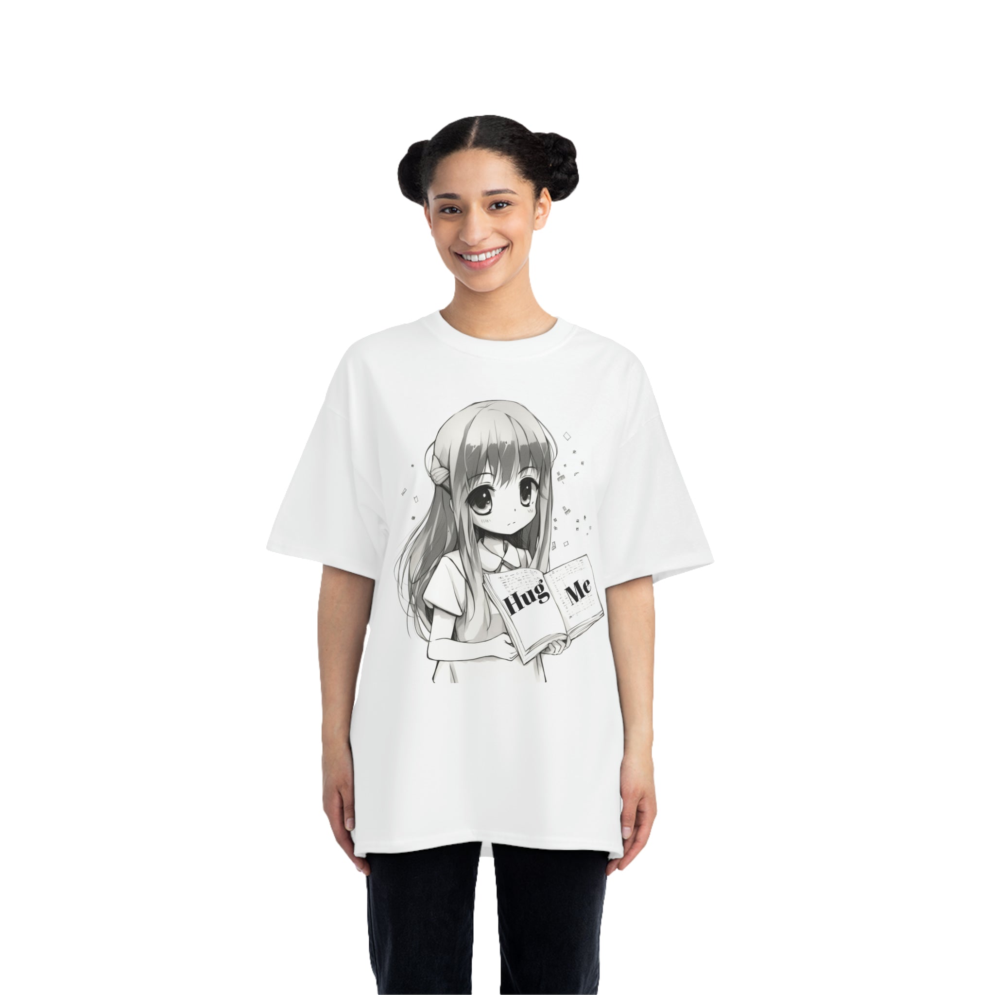 Men's Beefy-T®  Short-Sleeve T-Shirt "Hug Me" Beautiful Anime Sketch Gift for Manga Fans and Lore Enthusiasts Birthday Present