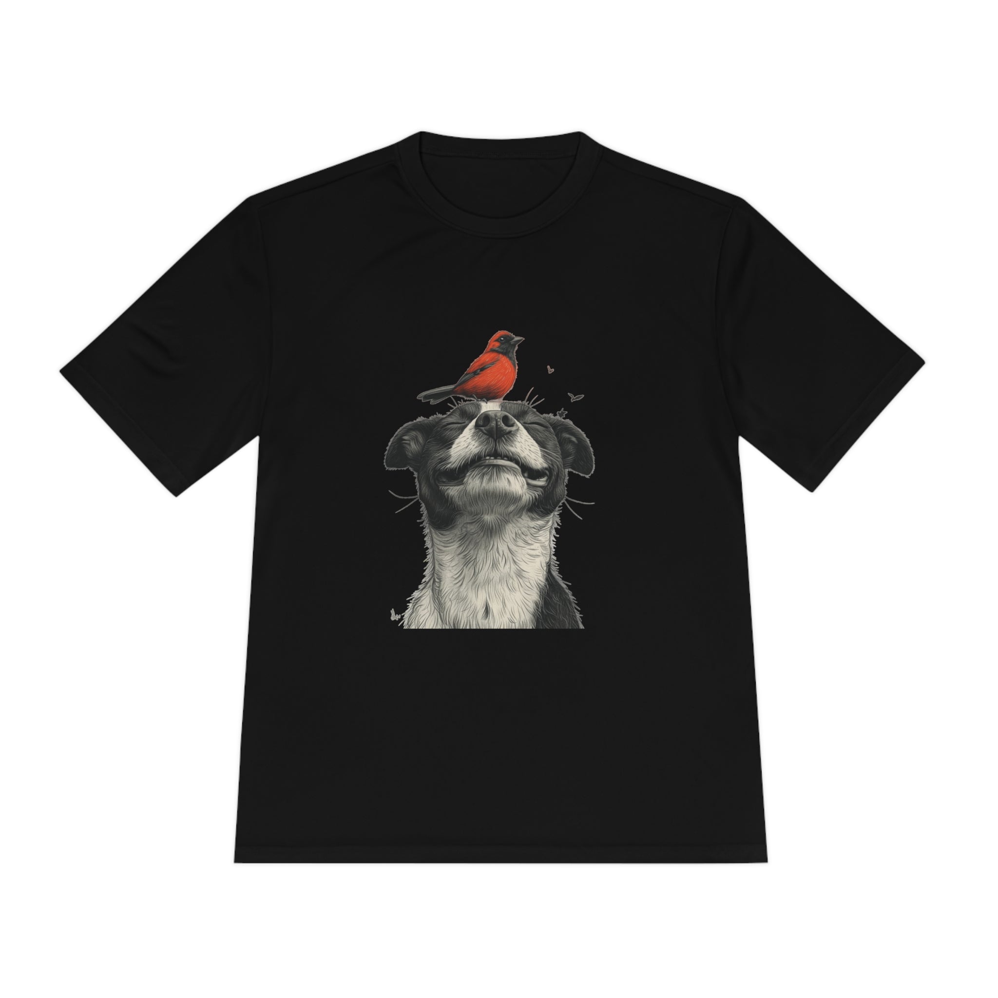 Perfect for Casual Fridays! Dog and Bird Pals Unisex MoistuDog and Bird Pals Unisex Moisture Wicking Tee - Comfortable and Stylish Apparel for Animal Loversre Wicking Tee - Comfortable and Stylish Apparel for Animal Lovers