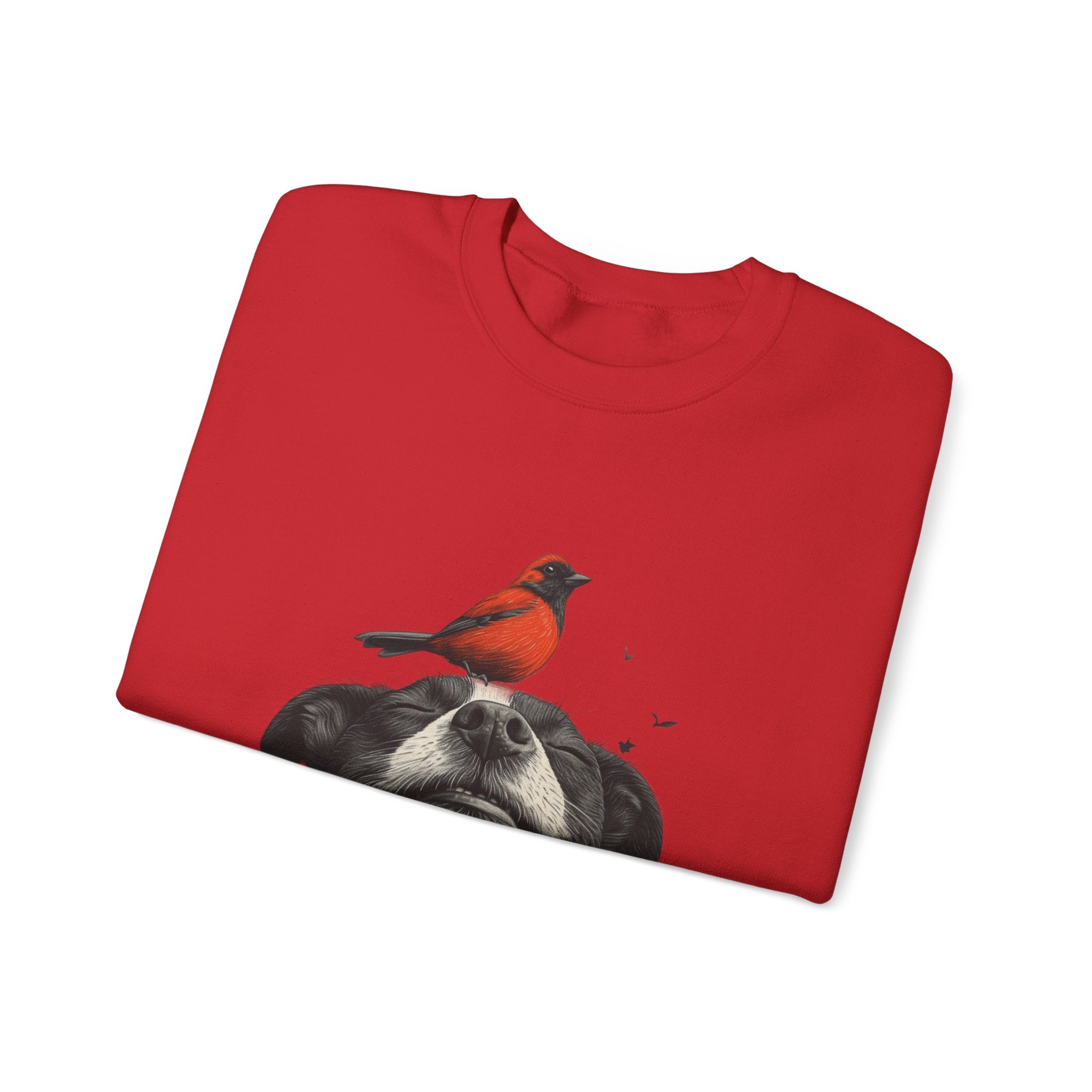 Trusting Bird and Dog Friend Unisex Heavy Blend™ Crewneck Sweatshirt - Cozy Comfort and Unique Style for Animal Lovers