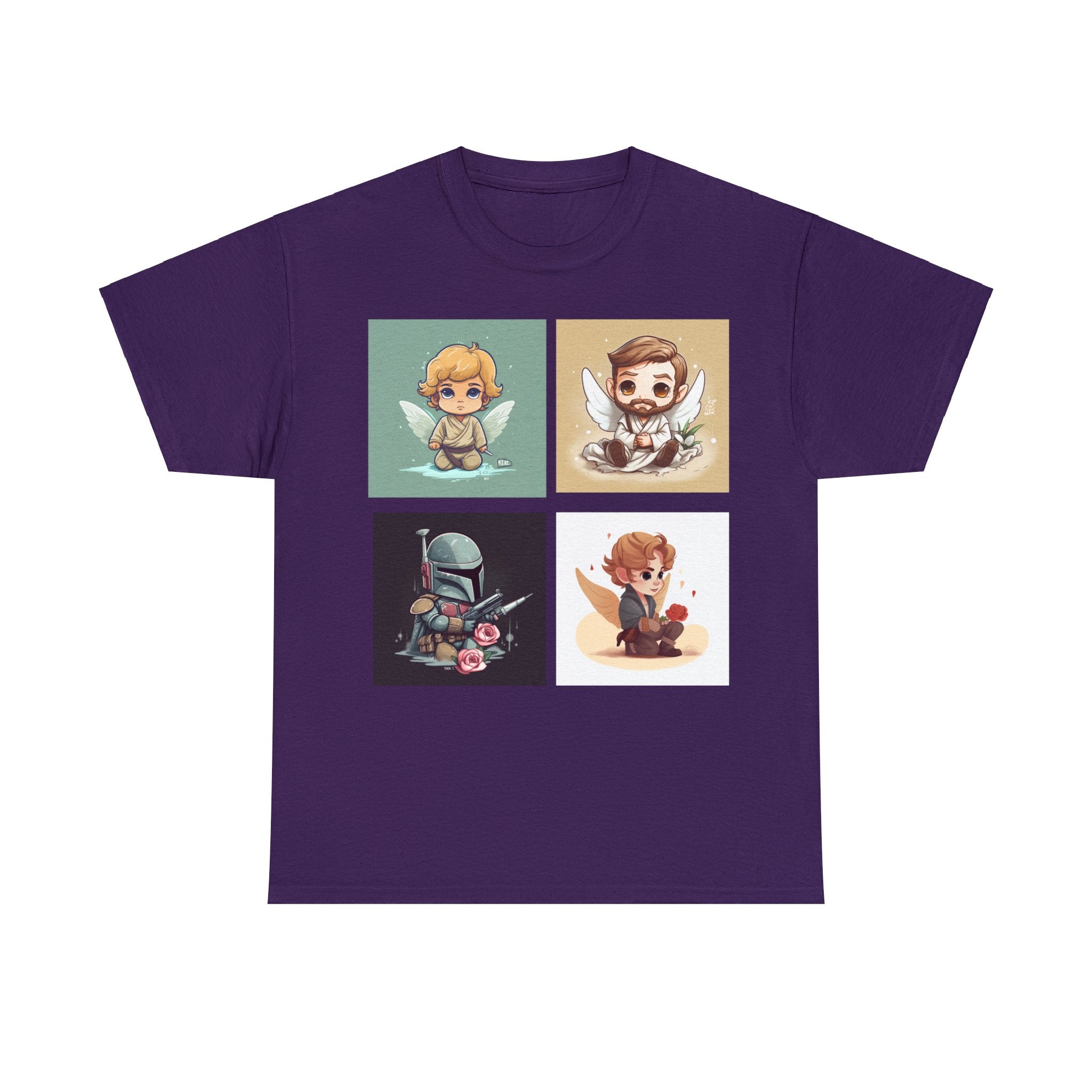 Proven Conversation Starter Cons! This Unique Shirt to Your Collection For Fans of Original Trilogy. Embrace the Epic Saga: Heroes and Villains of a Far Away Galaxy Cute Collage Unisex Heavy Cotton Tee - Showcase Your Love for Timeless Adventures