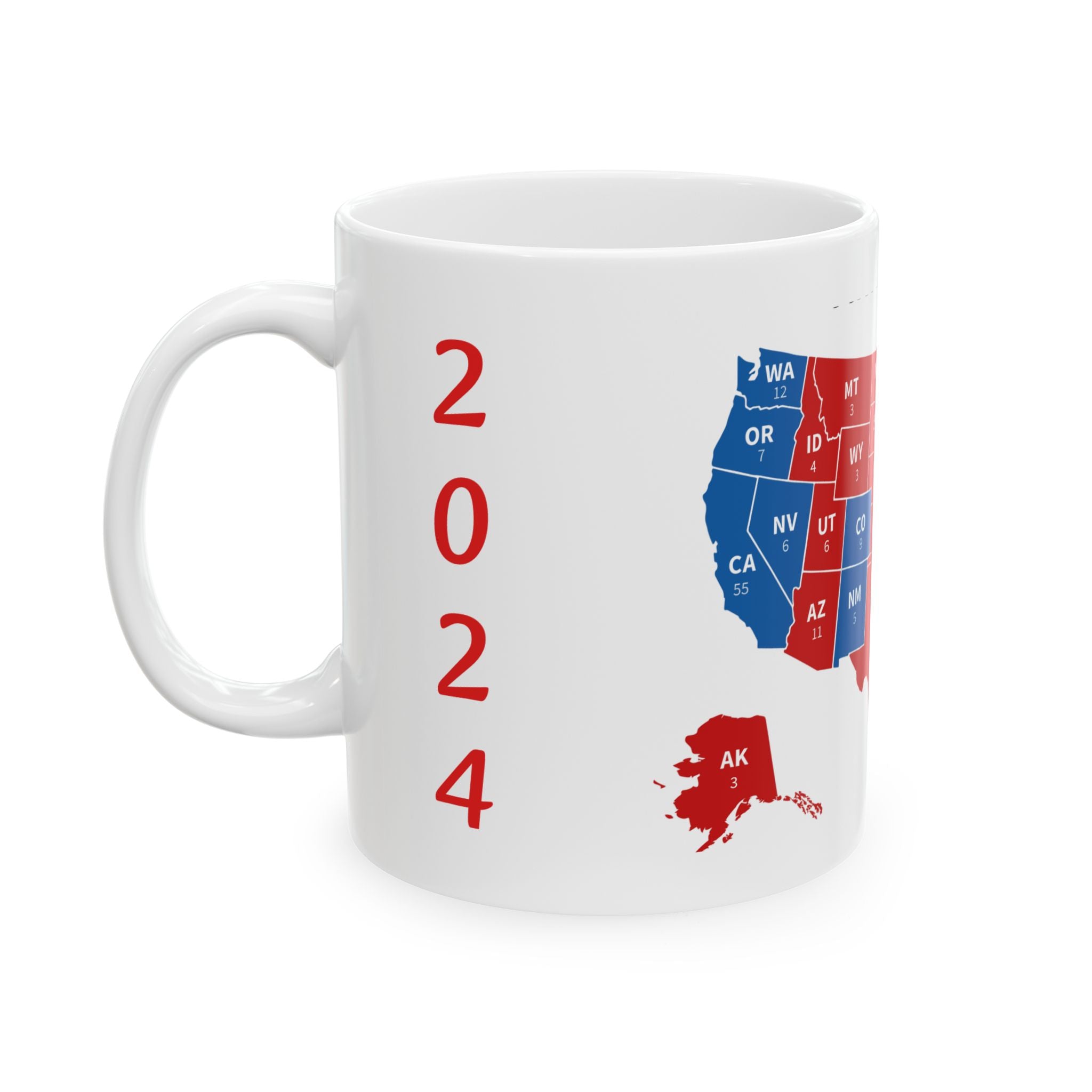 2024 Red Wave Presidential Election Map Ceramic Mug (11oz, 15oz) - Bold, Patriotic, and Perfect for Your Morning Brew