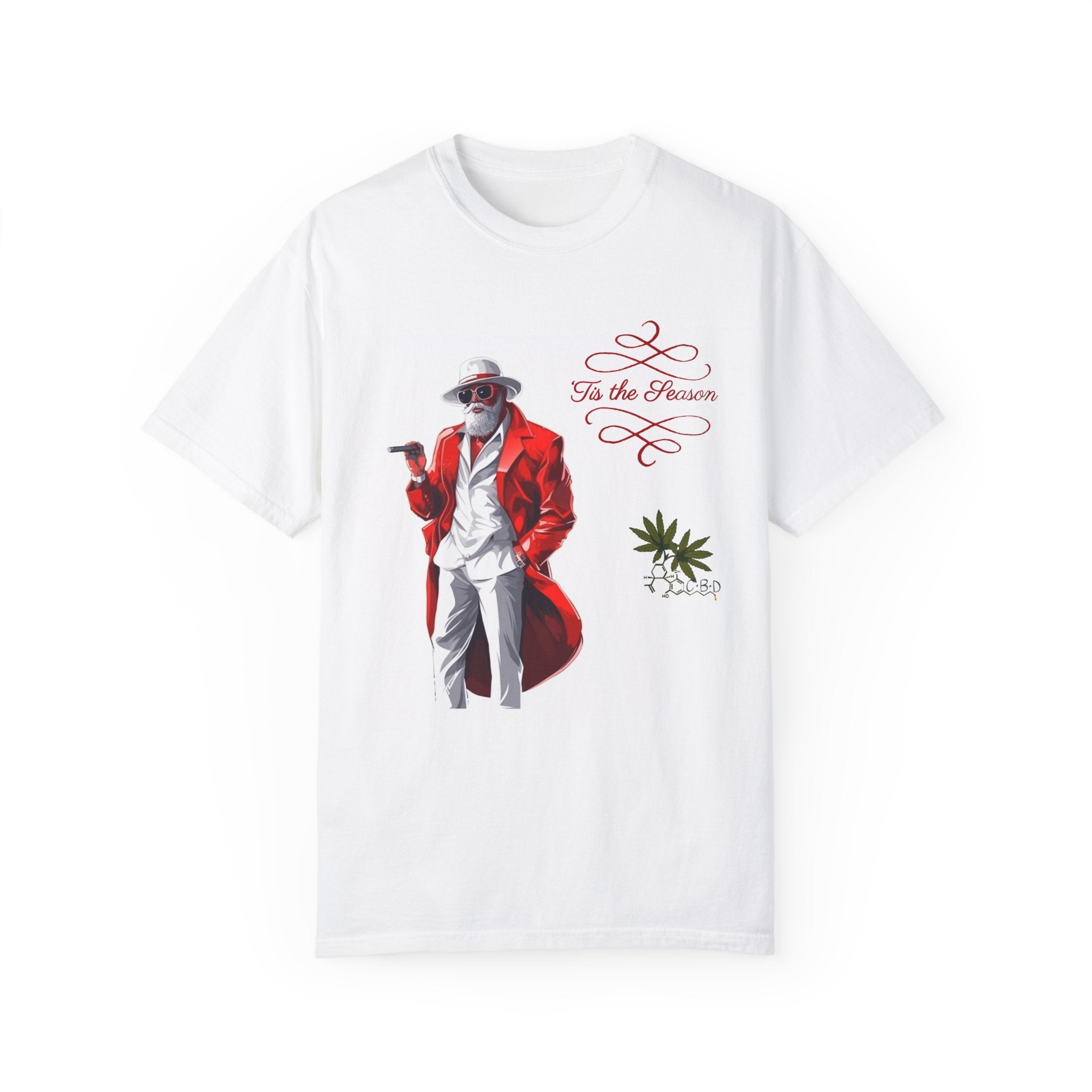 Christmas Gift Idea CBD T-Shirt Gift for Funny Present for Husband's Christmas Parade Funny Cannabis Gift of Santa Claus Christmas Shirt