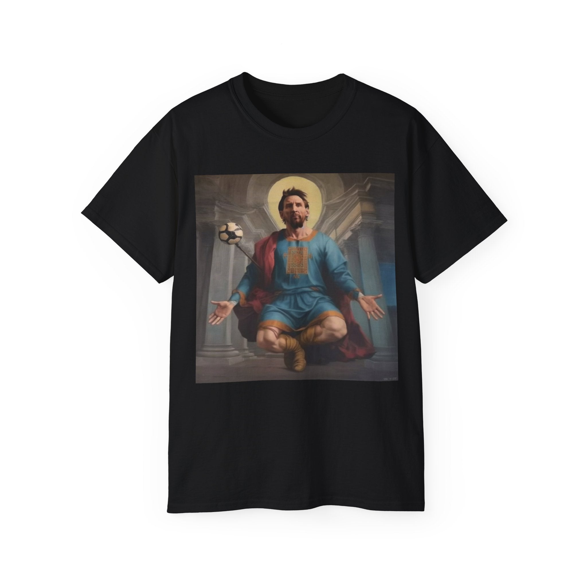 God of Soccer Shirt Michelangelo Art - Funny Sports T-Shirt - Unisex Ultra Cotton Footballer Shirt - Patron Saint of Football Artistic Top - Renaissance Sports Fan Gift