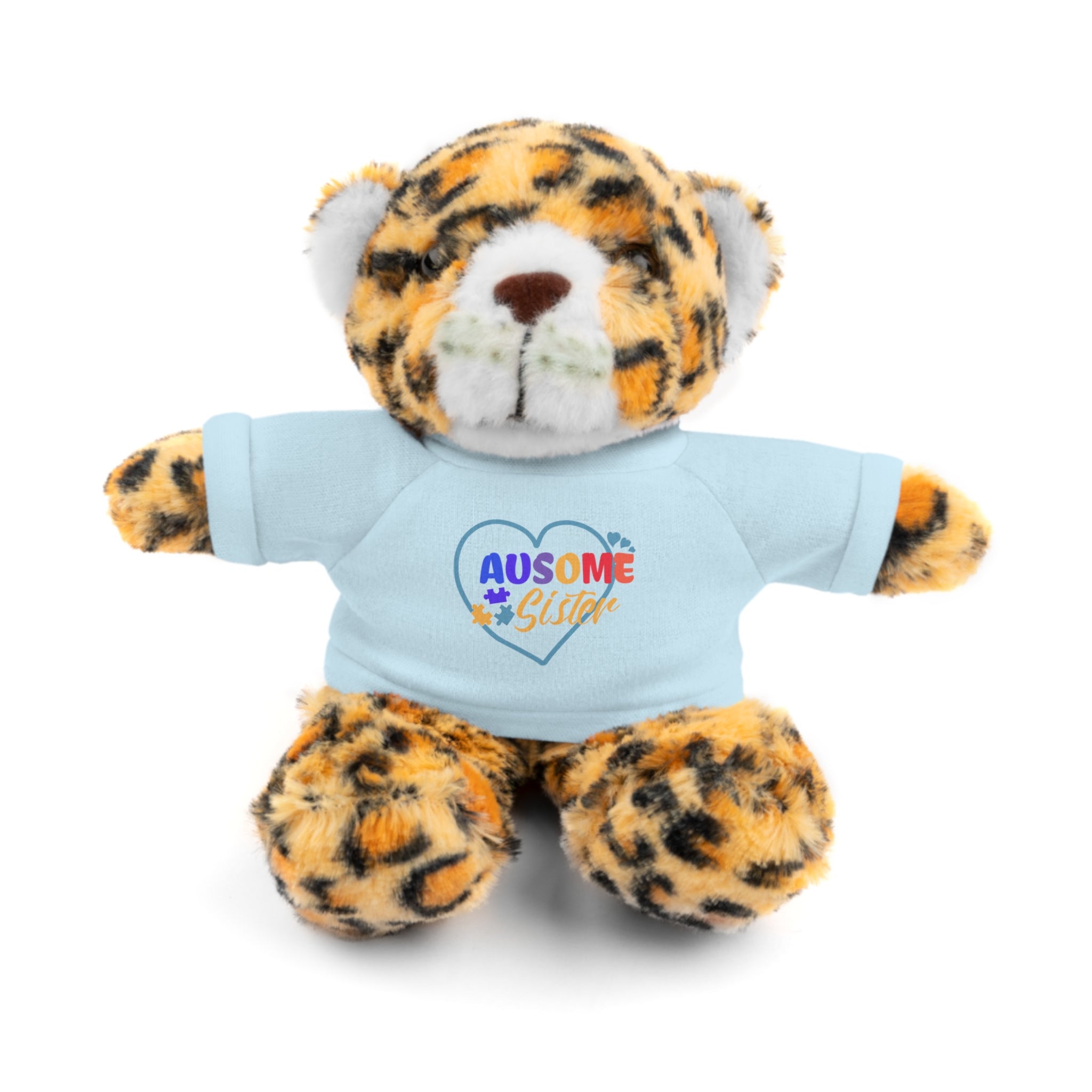 Celebrate Your 'Ausome Sister' with Autism Awareness Stuffed Bear - Customized Tee Included