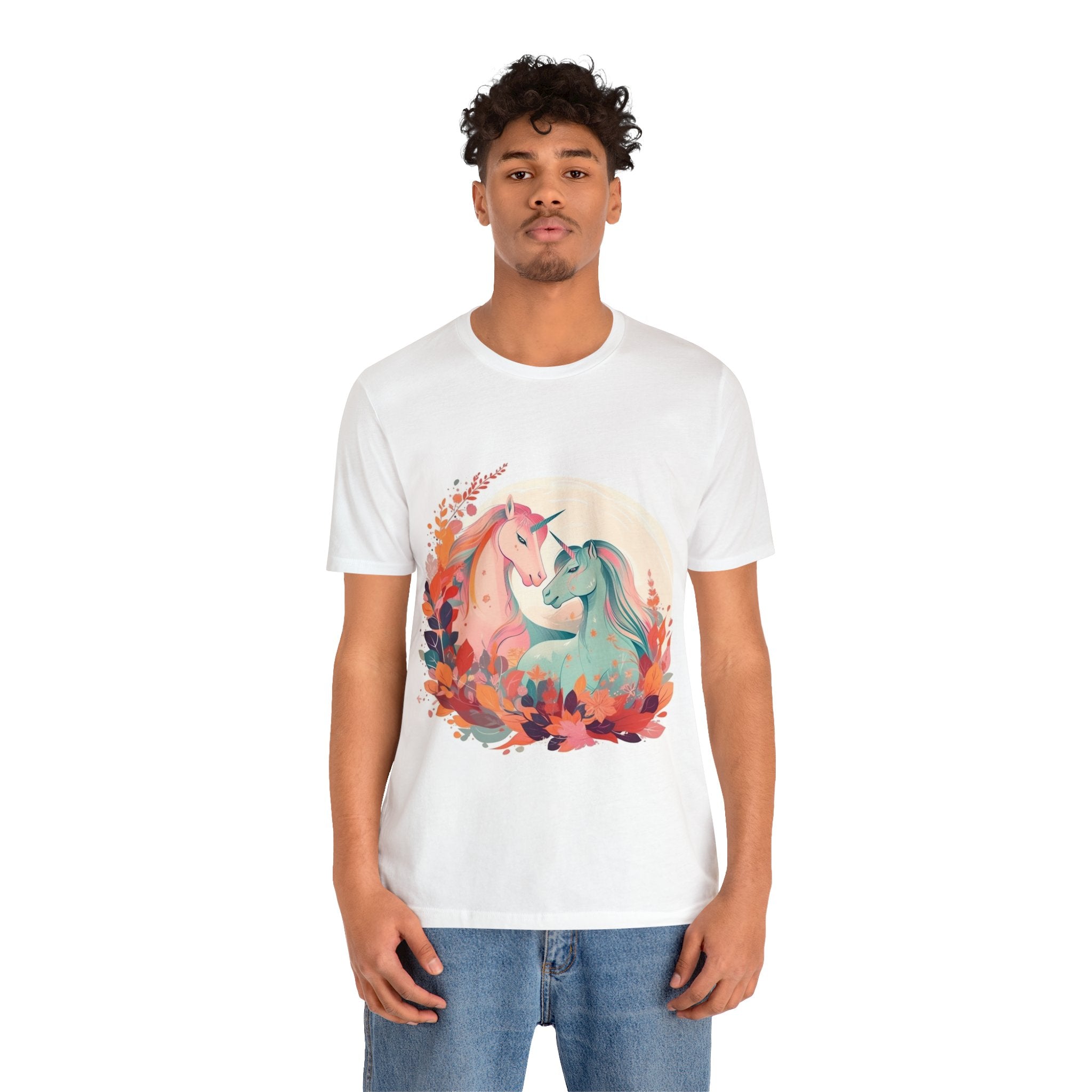 Women's Short Sleeve T-Shirt - "Unicorn World" Beautiful Fantasy Gift for Fairy Tale Fans and Lore Enthusiasts Birthday Present