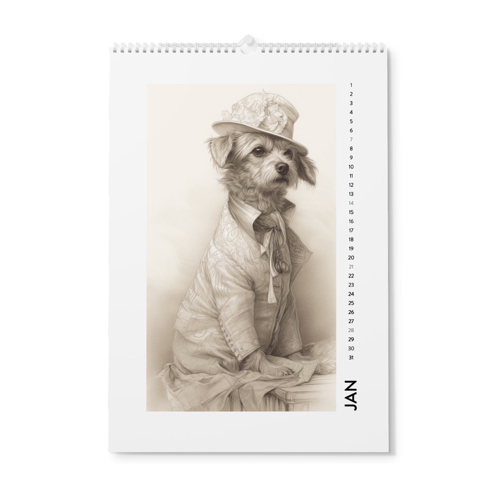 Wall Calendar (2023)-2023 Furry Friends Garden Party Wall Calendar, Spiral-Bound, Eco-friendly Paper, Pet Lover's Gift