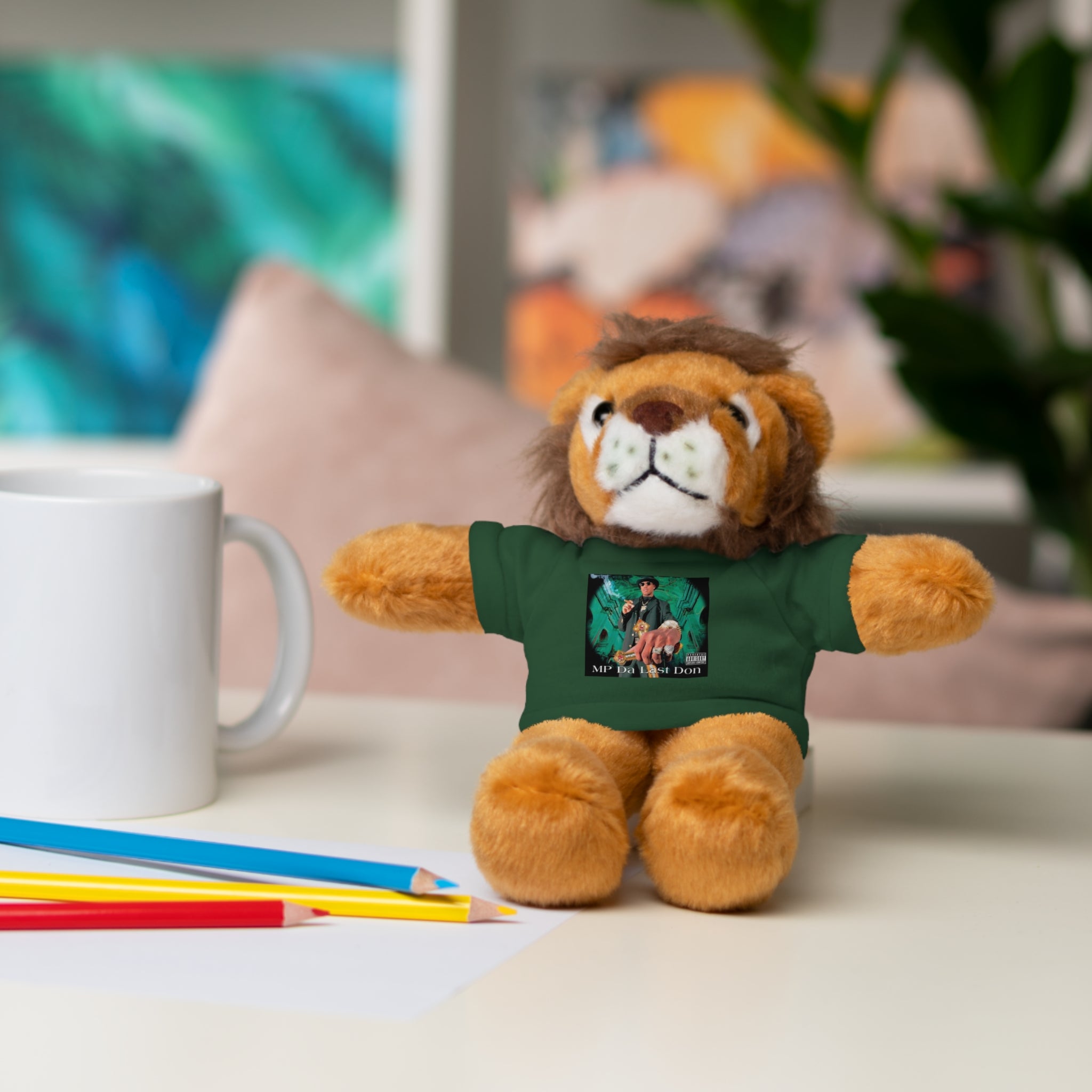 Nostalgic Vibes: Stuffed Animals with 90's Louisiana Rap Icon Tee - Retro Plush Toy for Hip Hop Fans