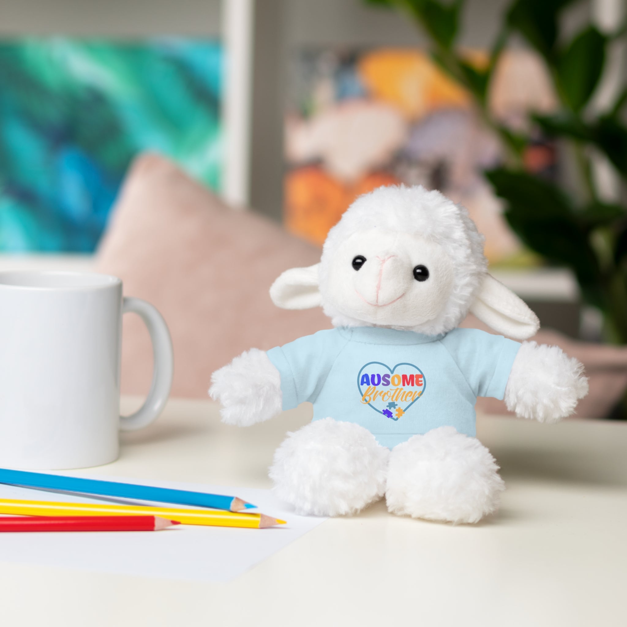 Show Support for Autism Sufferers and celebrate Your 'Ausome Brother' with Autism Awareness Stuffed Bear - Customized Tee Included