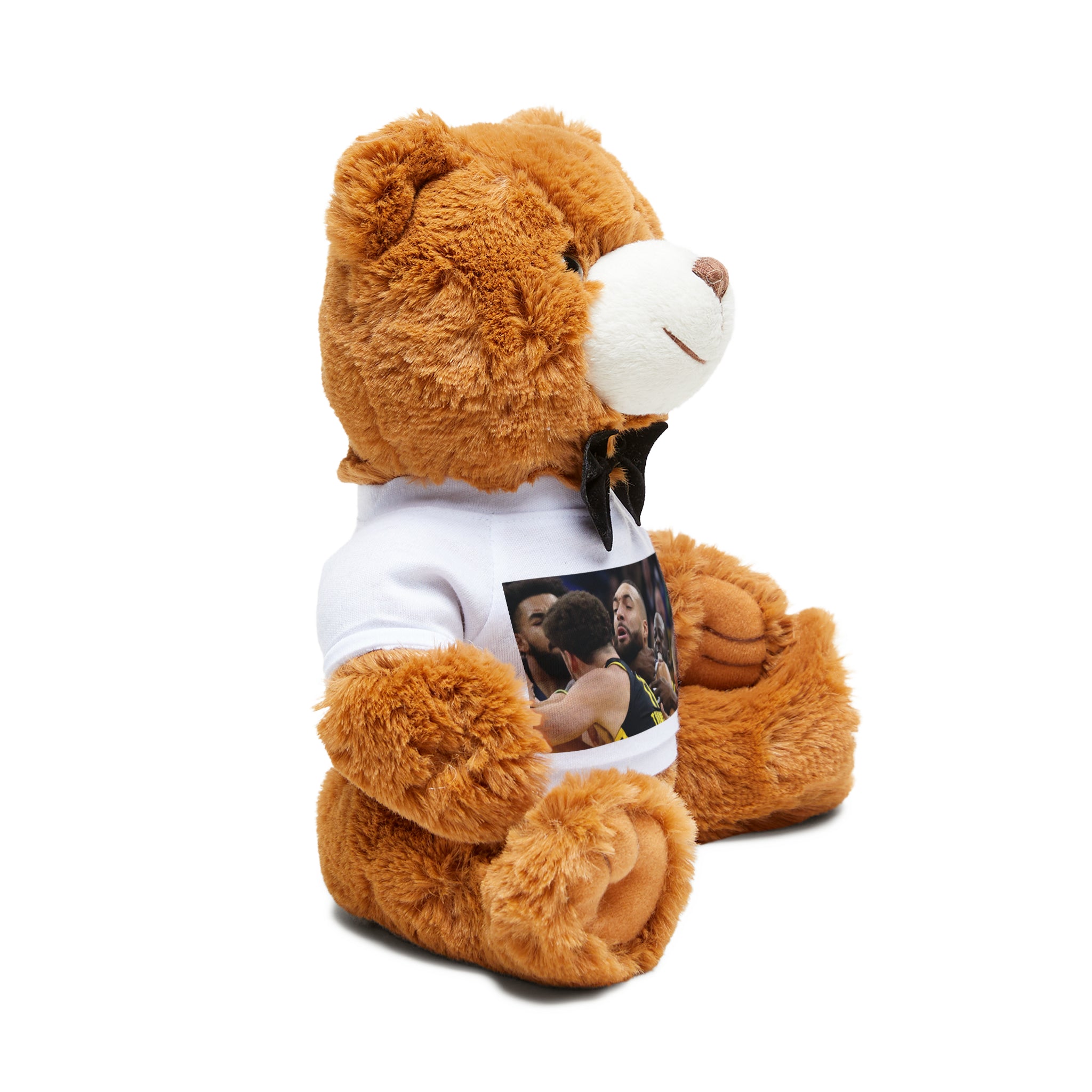 Bring Home the Laughs with 'On-Court Tussle' Profession Basketball Choke-Hold Funny Teddy Bear - Stylish Little Tee Wearing Teddy