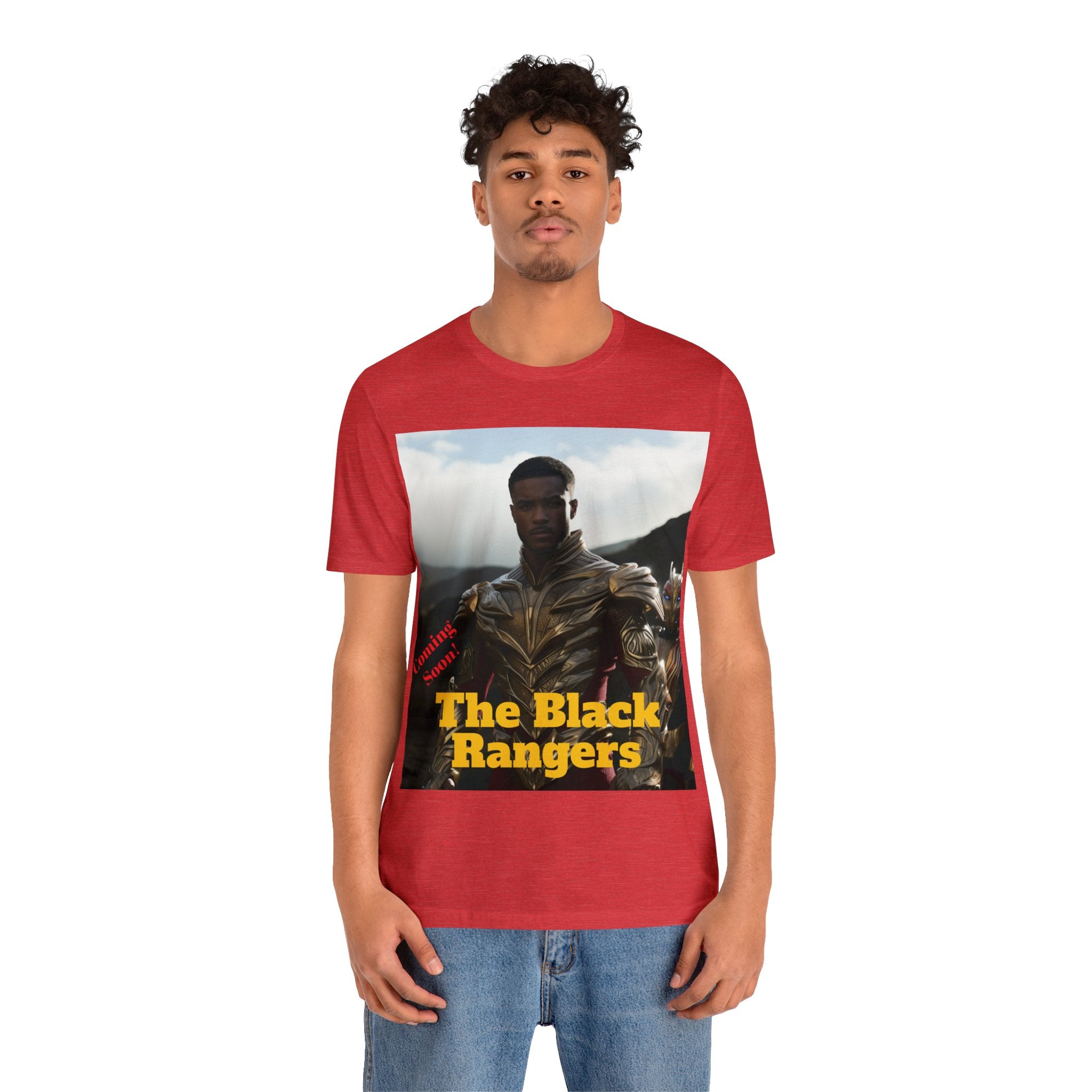 🦸🏾‍♂️ Empower Your Wardrobe with Heroic Inspiration: Introducing "The Black Rangers: Afro-American Excellence" Unisex Jersey Short Sleeve Tee. This Power Rangers inspired shirt celebrates the strength, diversity, and resilience of the Afro-American community, merging the excitement of superhero lore with cultural pride.