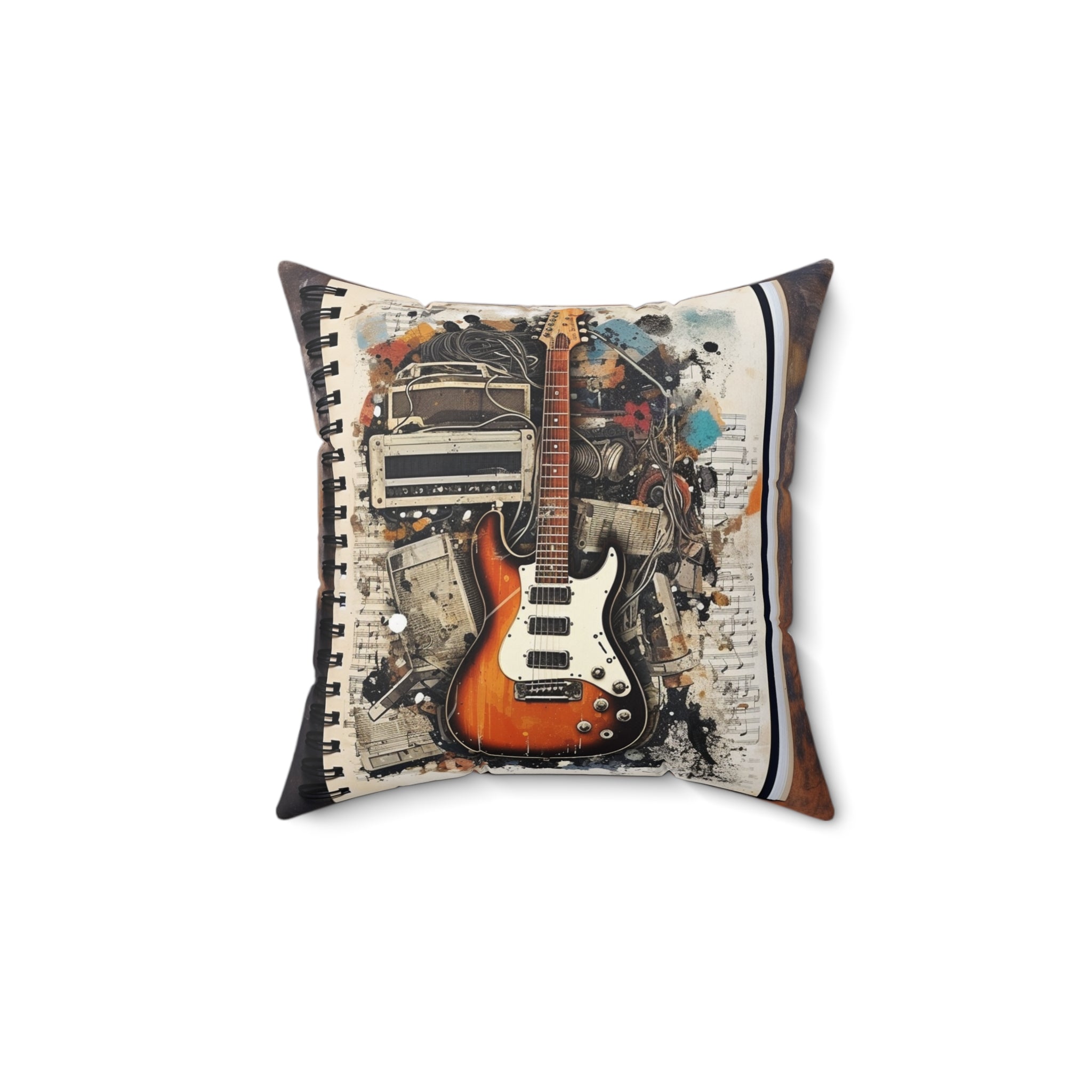 Spun Polyester Square Pillow-Band members Journal Art Print Perfect for Music Lovers and Music Fans and Bands